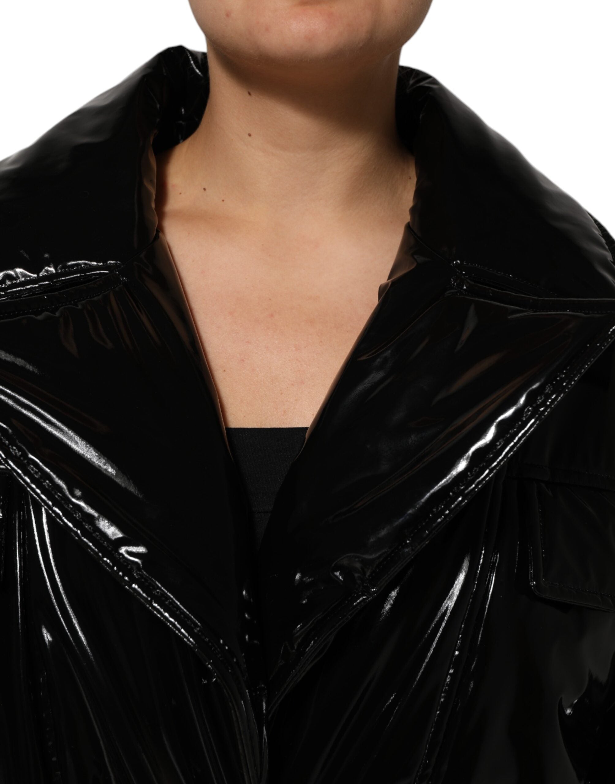 Dolce & Gabbana Polyester Black Quilted Puffer Coat Women's Jacket
