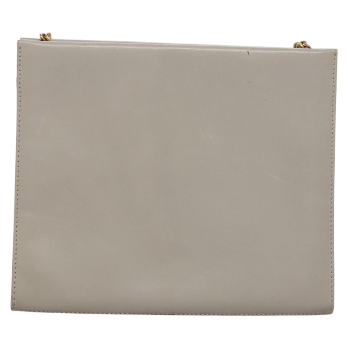 Salvatore Ferragamo Vintage Chain Leather Beige Leather Shoulder Bag Bag (Pre-Owned)