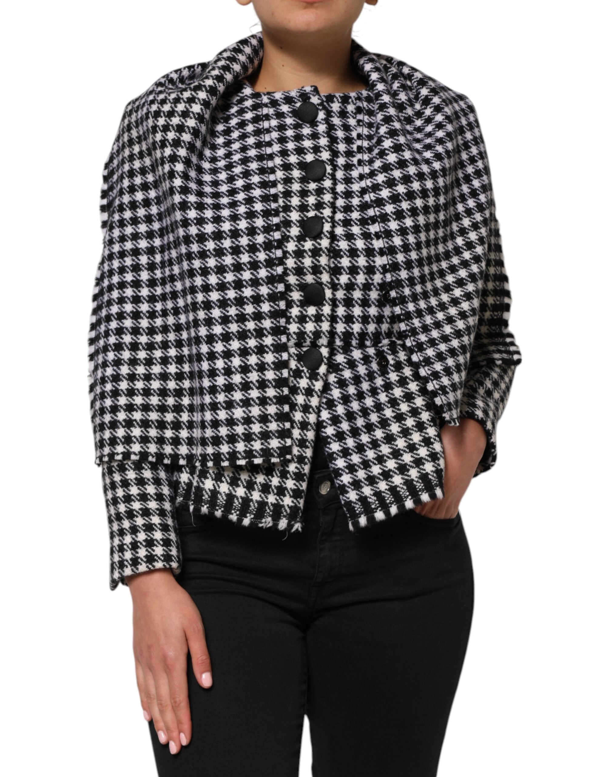Dolce & Gabbana Multicolor Wool Monochrome Patterned Women's Jacket