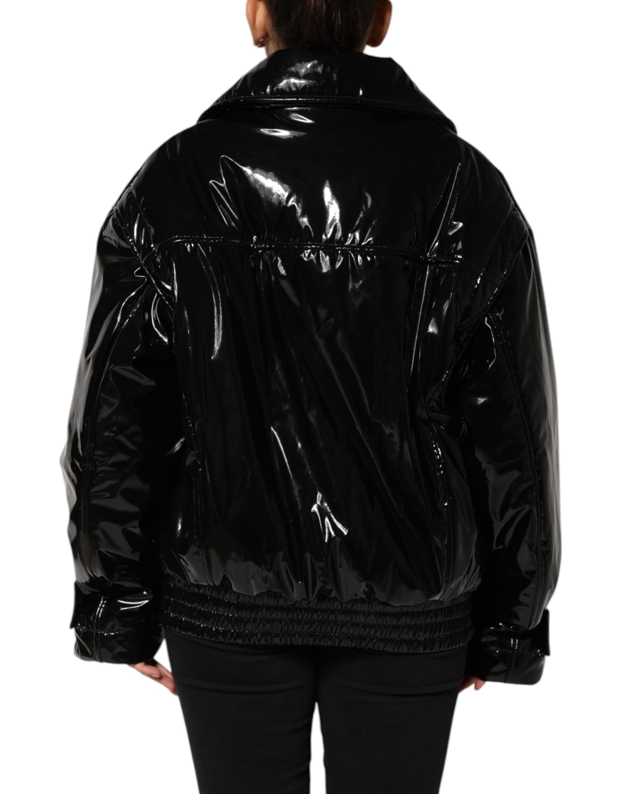 Dolce & Gabbana Black Polyester Quilted Puffer Coat Women's Jacket