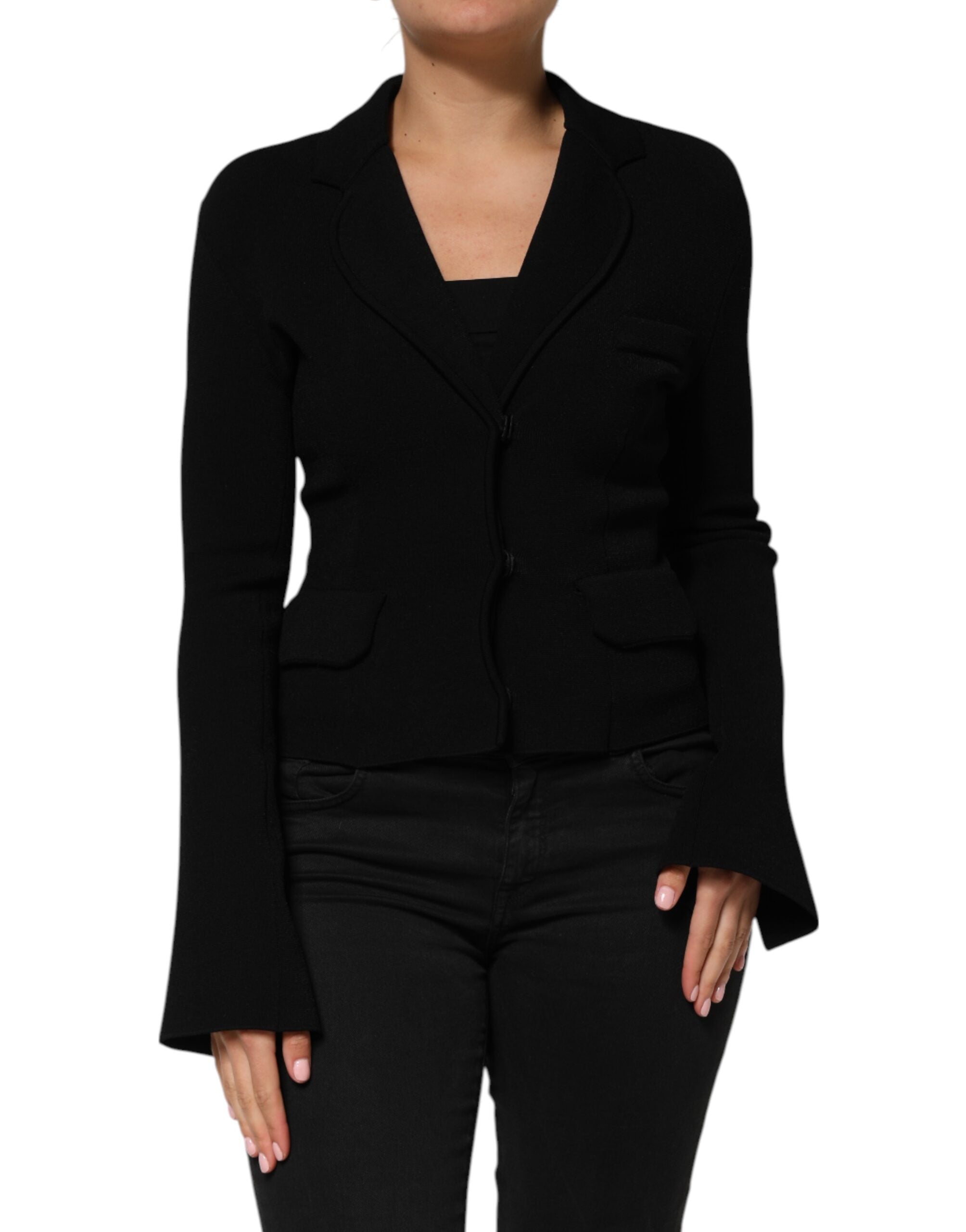 Dolce & Gabbana Black Viscose Single Breasted Blazer Women's Jacket (Pre-Owned)