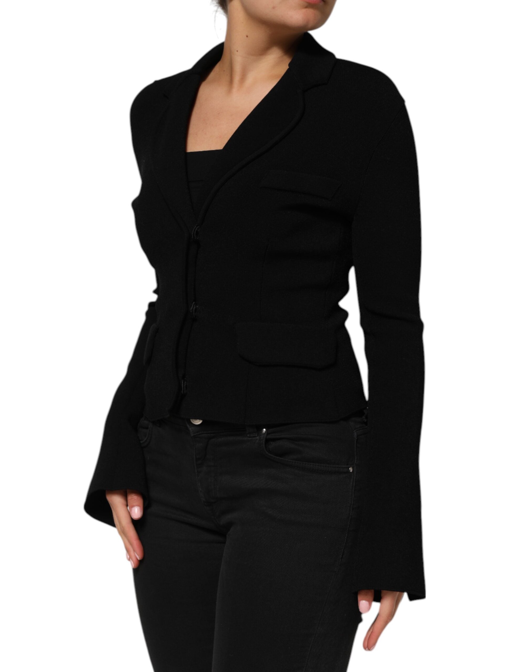 Dolce & Gabbana Black Viscose Single Breasted Blazer Women's Jacket (Pre-Owned)