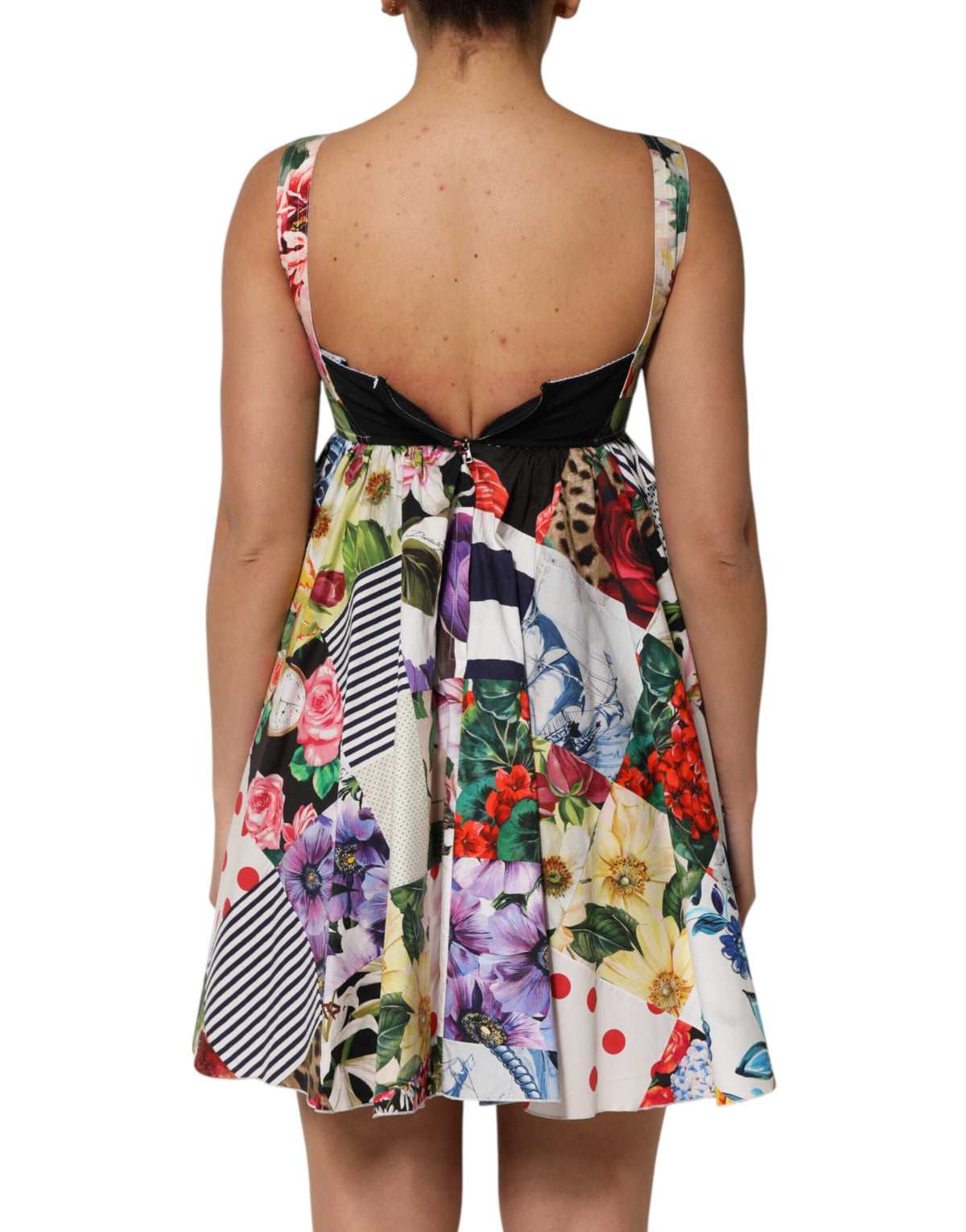 Dolce & Gabbana Multicolor Patchwork Cotton AlineMini Women's Dress