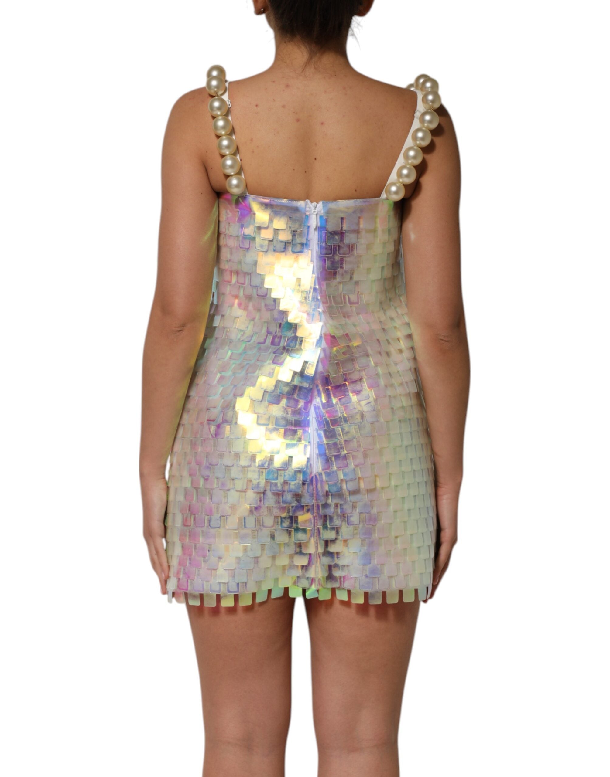 Dolce & Gabbana Multicolor Sequin Holographic Mini Women's Dress