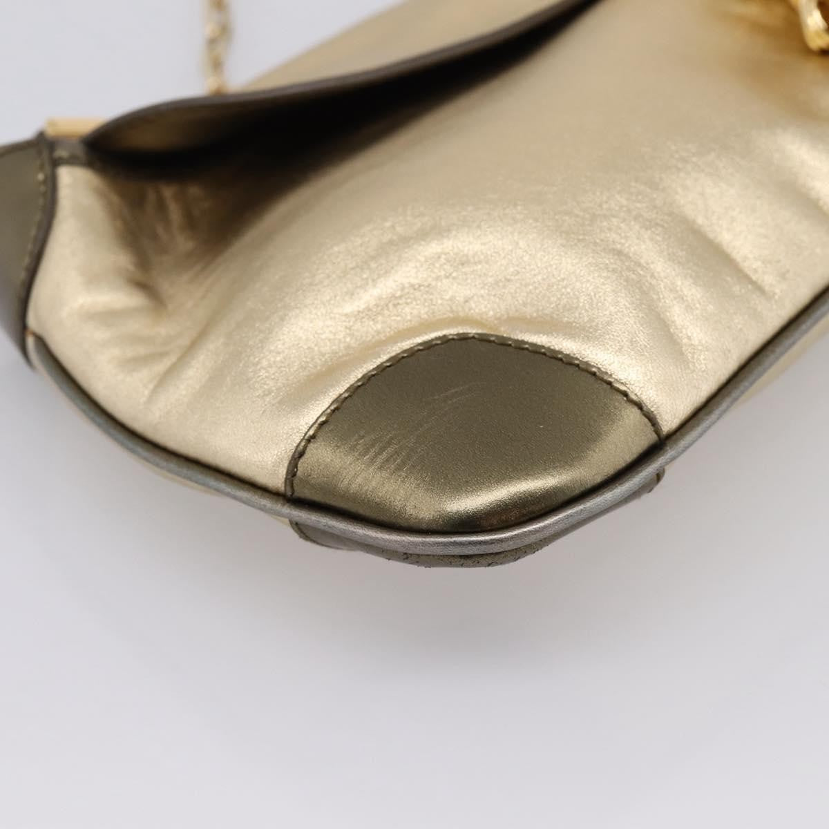 Gucci Tiger Charm Leather Gold Leather Shoulder Bag Bag (Pre-Owned)
