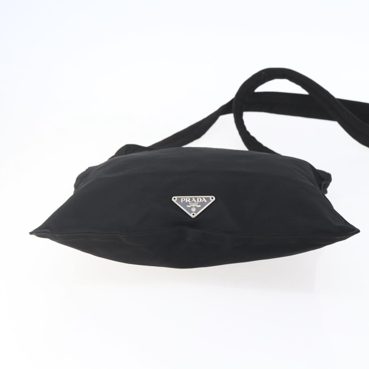 Prada Flat Messenger Tessuto Black Nylon Shoulder Bag Bag (Pre-Owned)