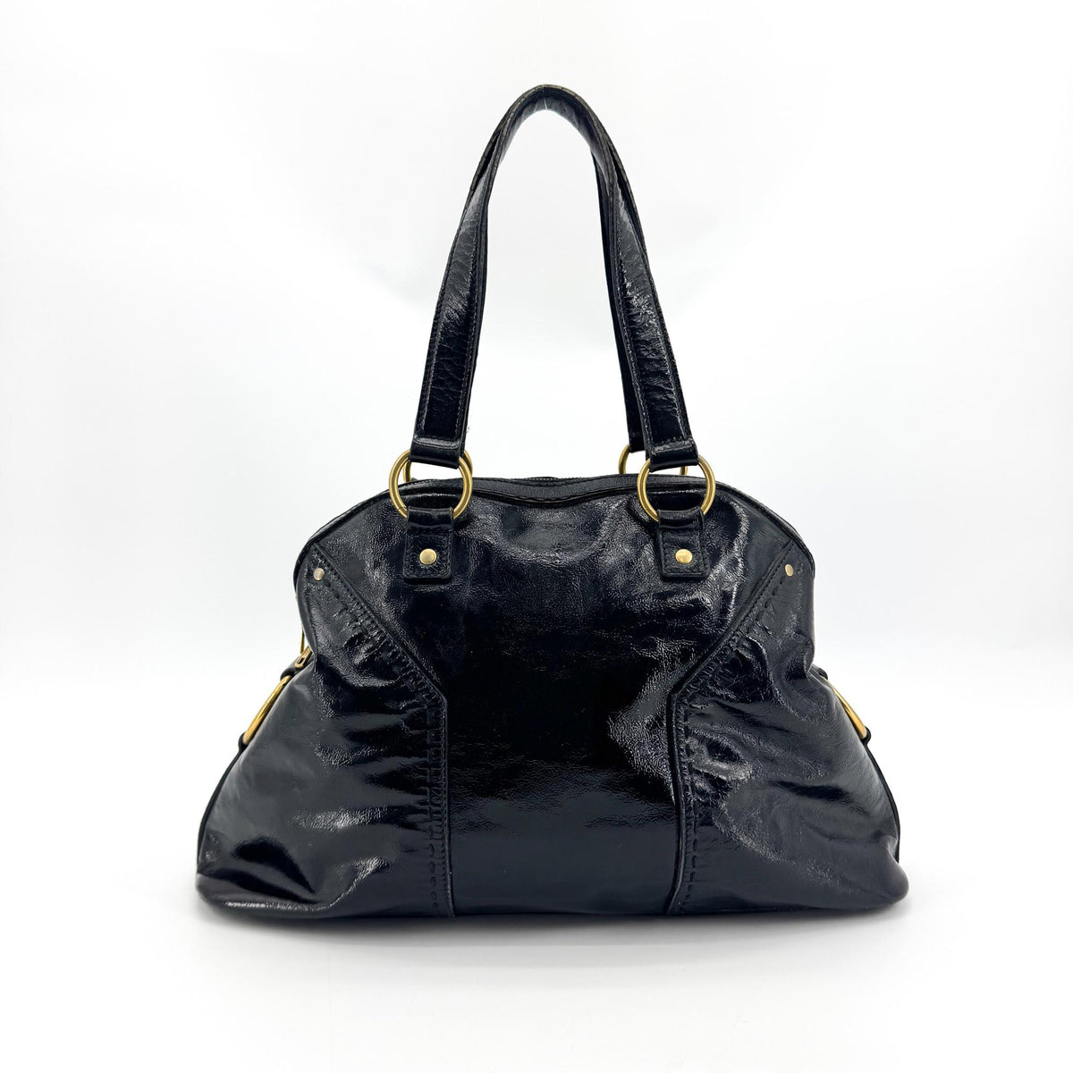 Saint Laurent Muse Patent Black Patent_Leather Shoulder Bag Bag (Pre-Owned)