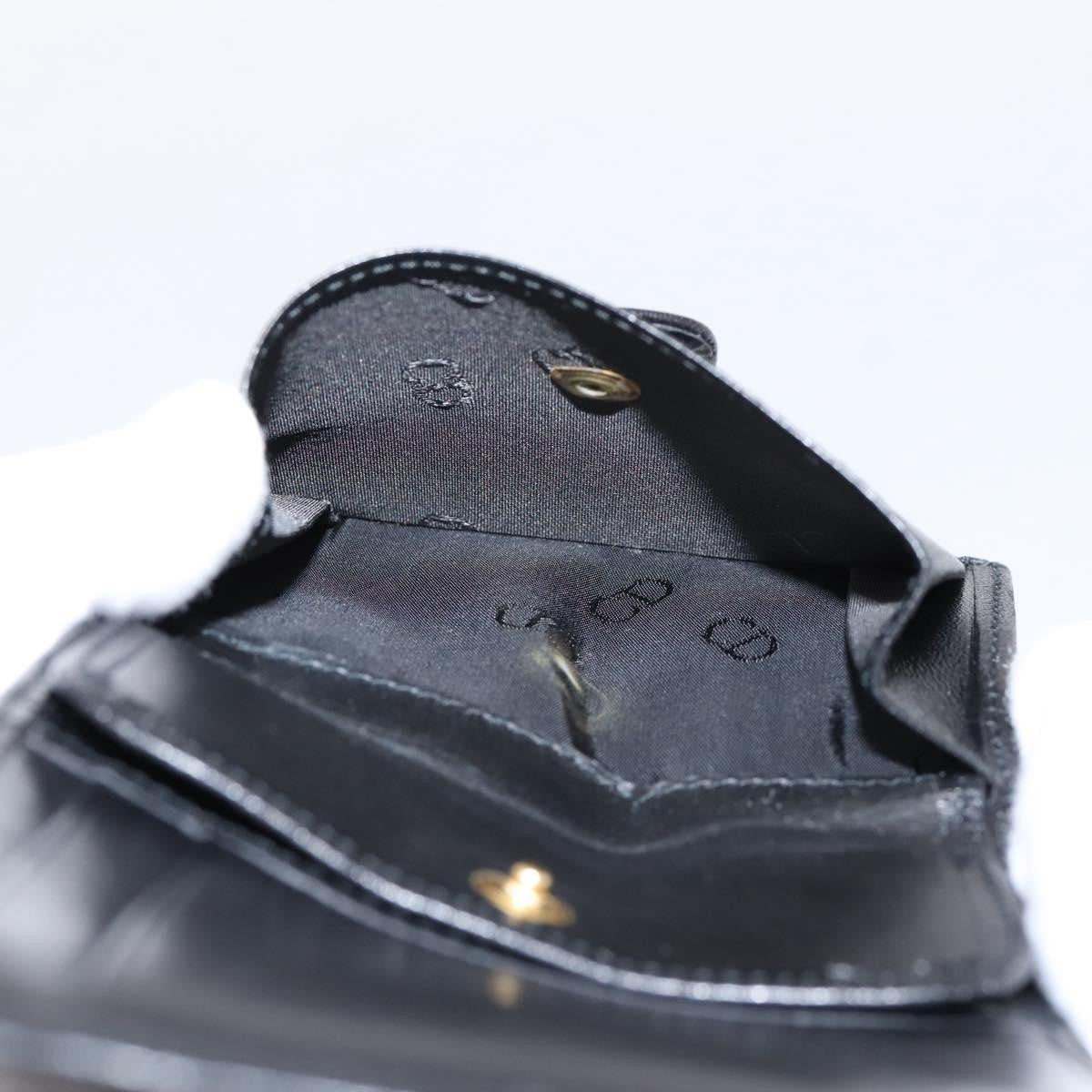 Christian Dior Bifold Card Holder Leather Black Leather Card Holders Accessory (Pre-Owned)