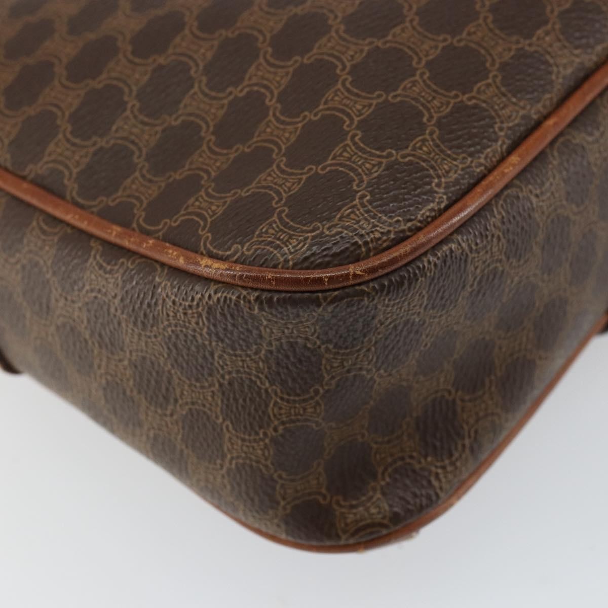 Celine Vintage Macadam Canvas And Leather Brown Canvas Shoulder Bag Bag (Pre-Owned)