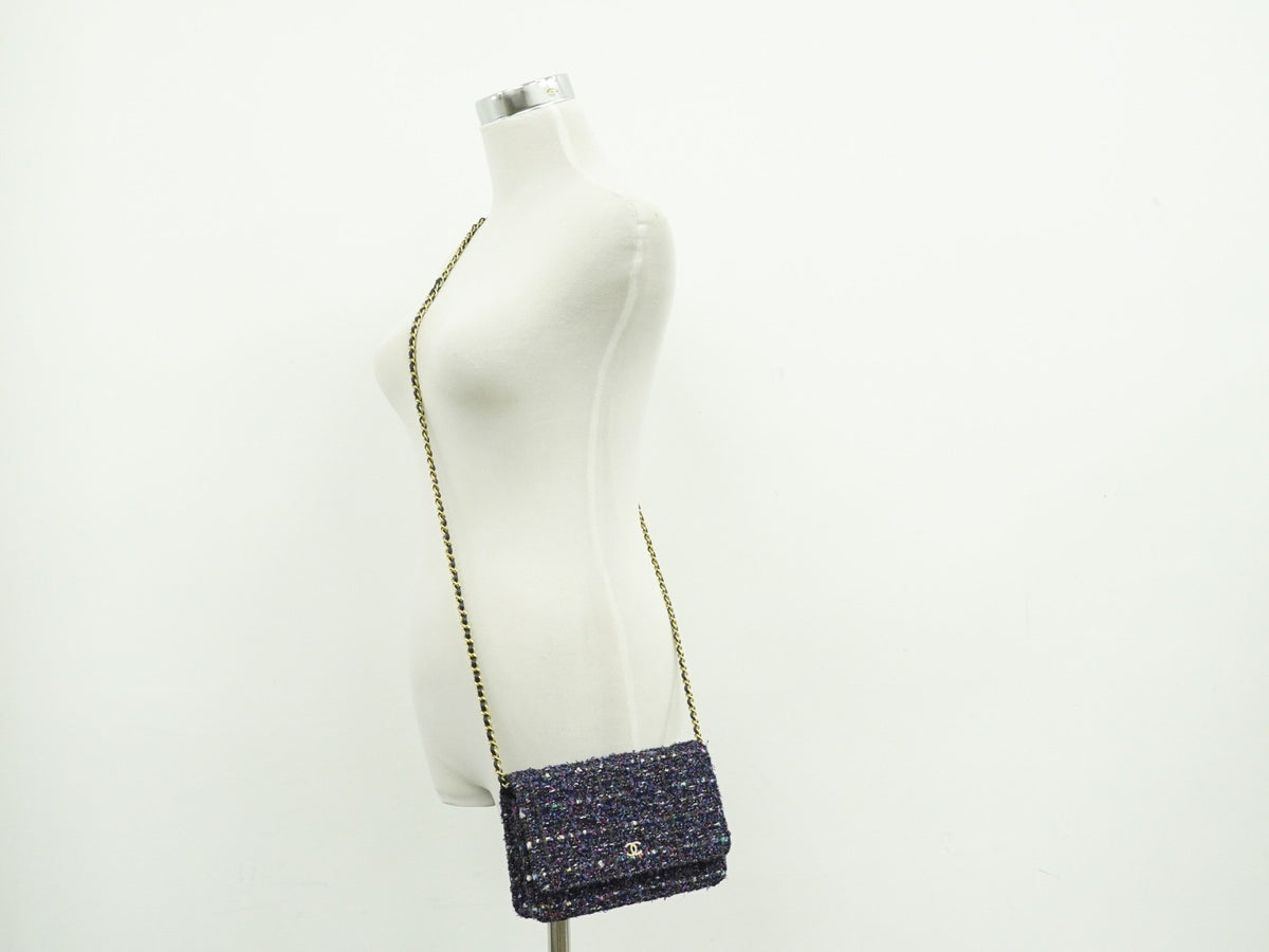 Chanel Wallet On Chain Tweed Multicolour Tweed Shoulder Bag Bag (Pre-Owned)