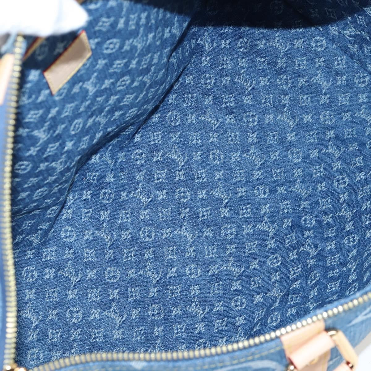 Louis Vuitton Keepall Bandouliere Limited Edition Monogram Watercolor Stripes Denim Blue Denim_Jeans Travel Bag Bag (Pre-Owned)