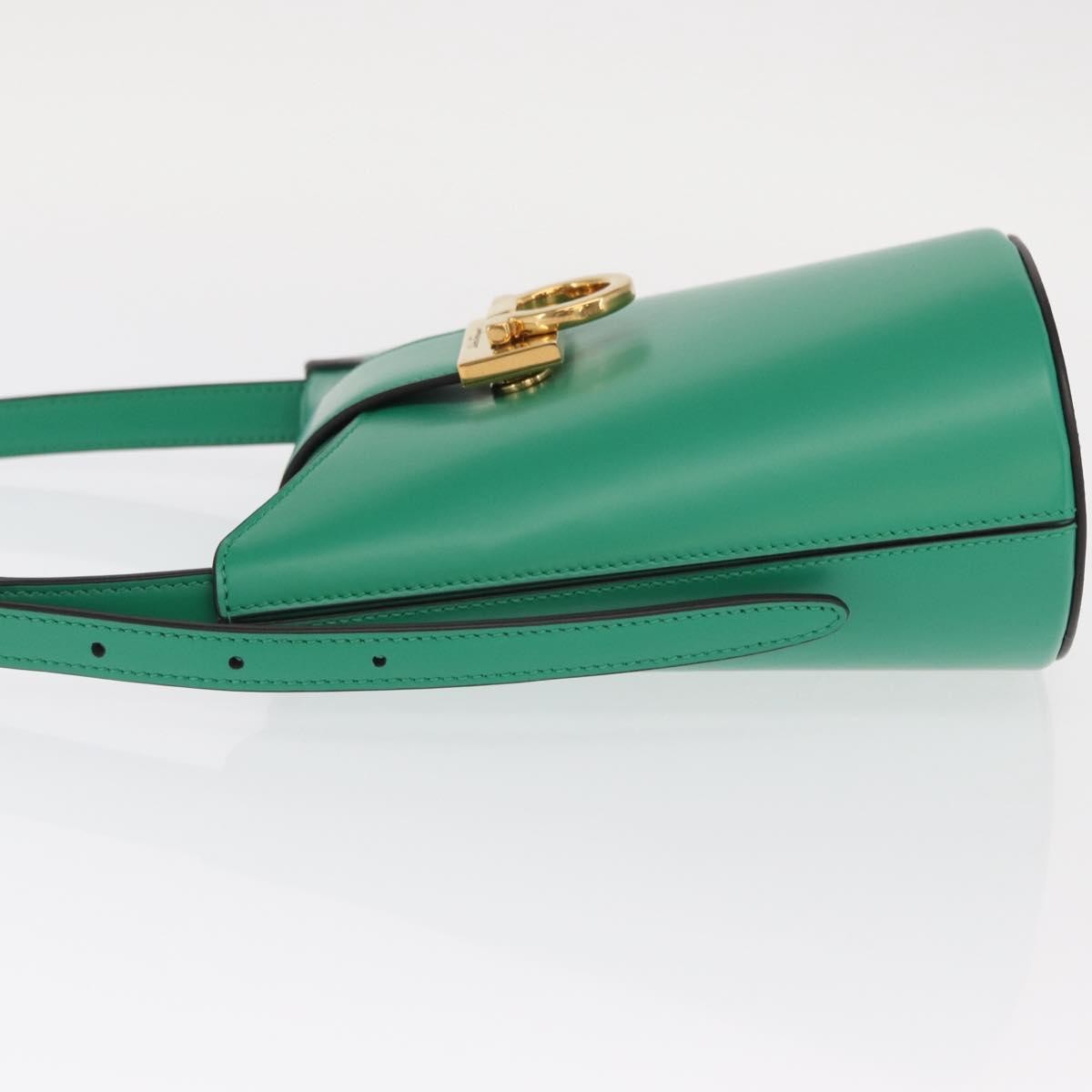 Salvatore Ferragamo Gancini Leather Green Leather Handbag (Pre-Owned)