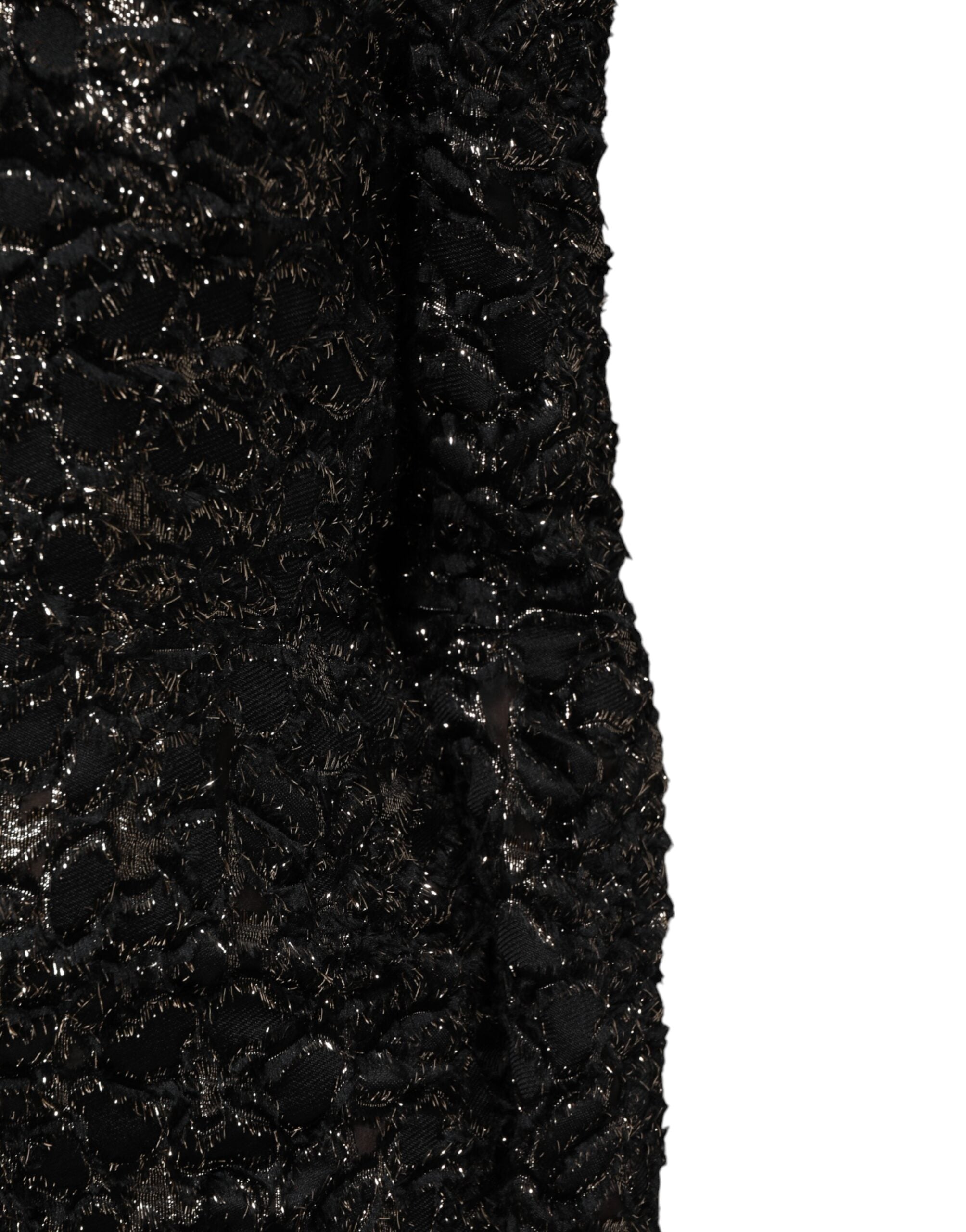 Dolce & Gabbana Black Sequin Bouclé Tweed Sheath Women's Dress