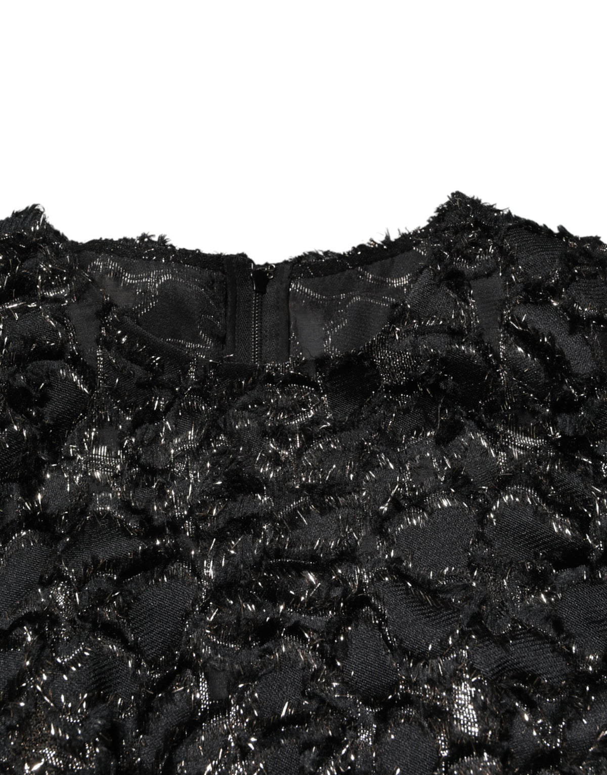 Dolce & Gabbana Black Sequin Bouclé Tweed Sheath Women's Dress