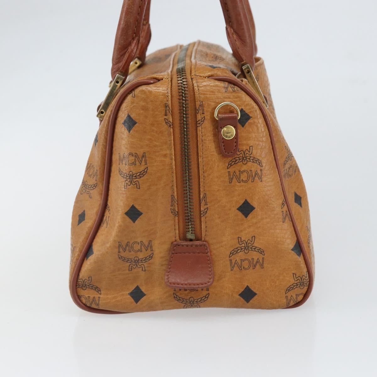 MCM Visetos Logogramme Leather Brown Leather Handbag (Pre-Owned)