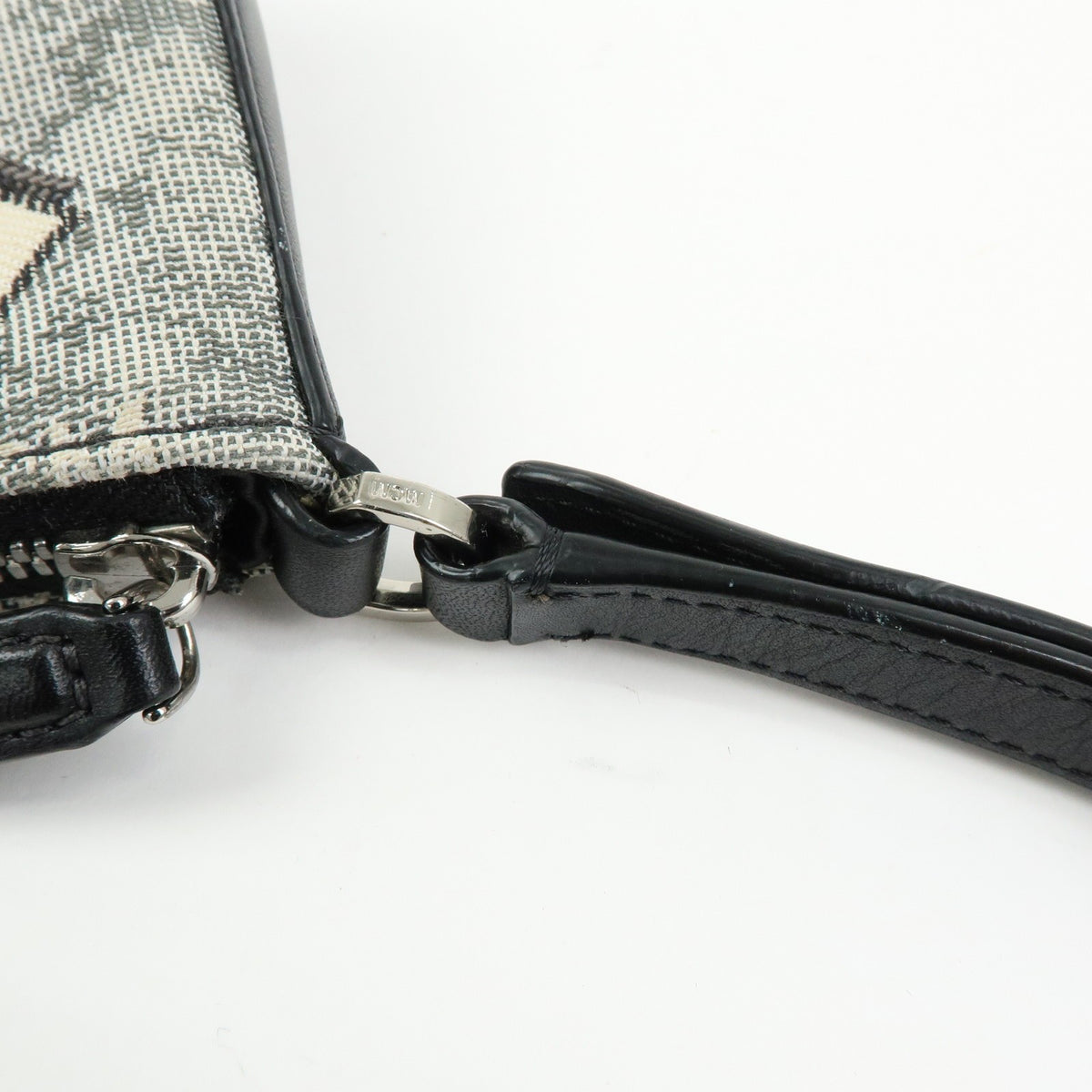 MCM Vintage Vicetos Leather Gray Canvas Shoulder Bag Bag (Pre-Owned)