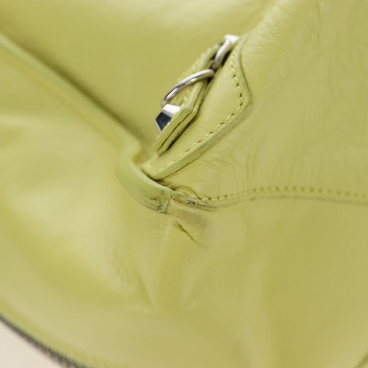 Balenciaga Papier A4 Zip Around Classic Studs Leather Yellow Leather Handbag (Pre-Owned)