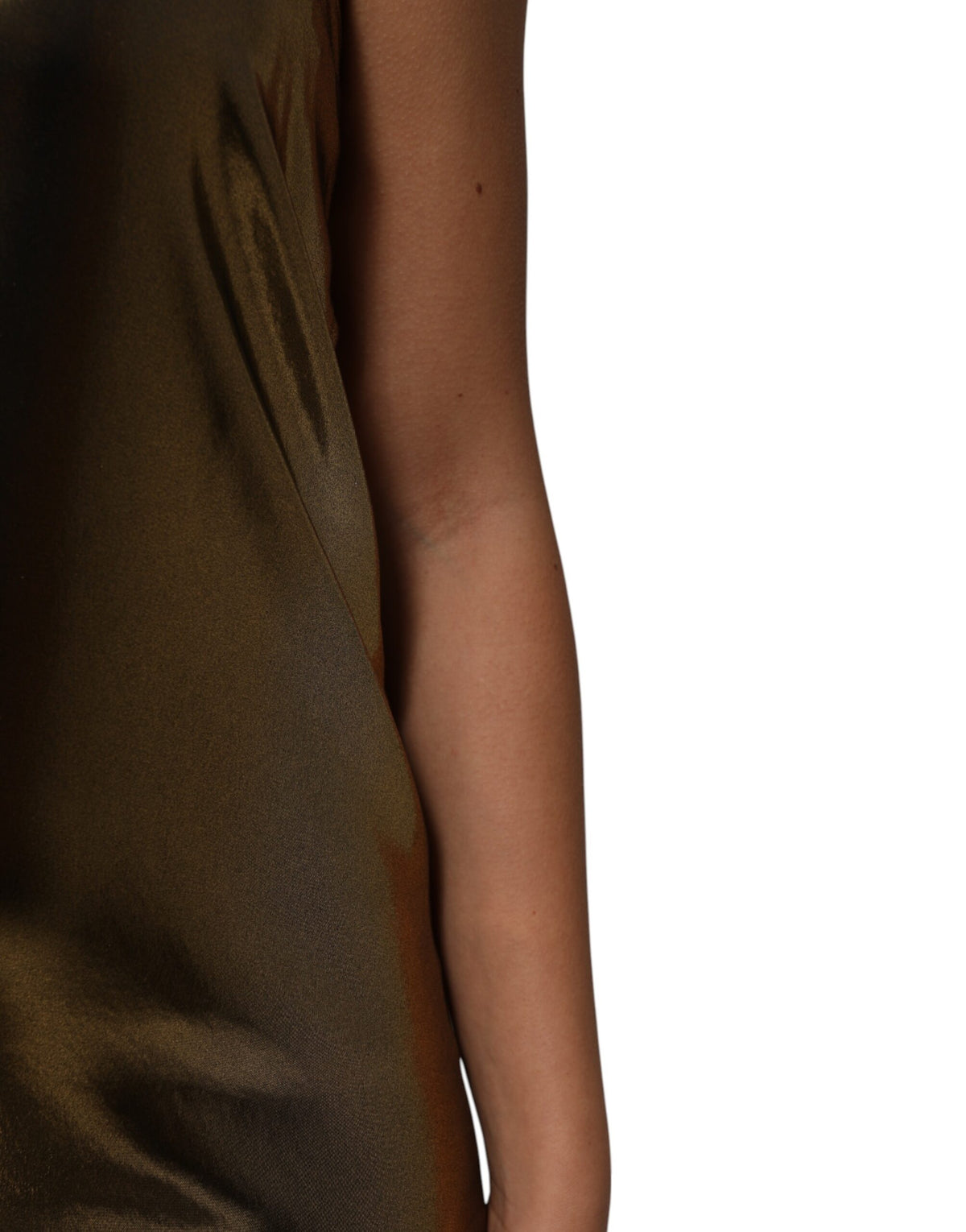 Dolce & Gabbana Metallic Gold Sleeveless A-line Mini Women's Dress