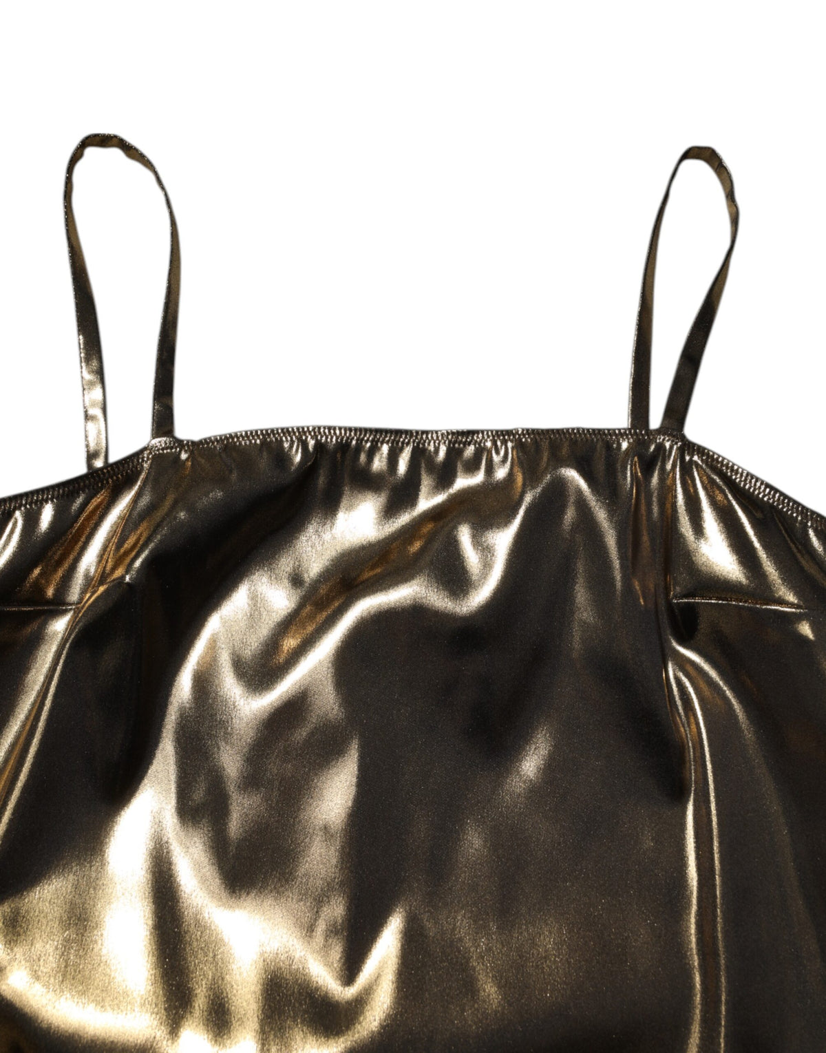 Dolce & Gabbana Metallic Gold Sleeveless A-line Mini Women's Dress