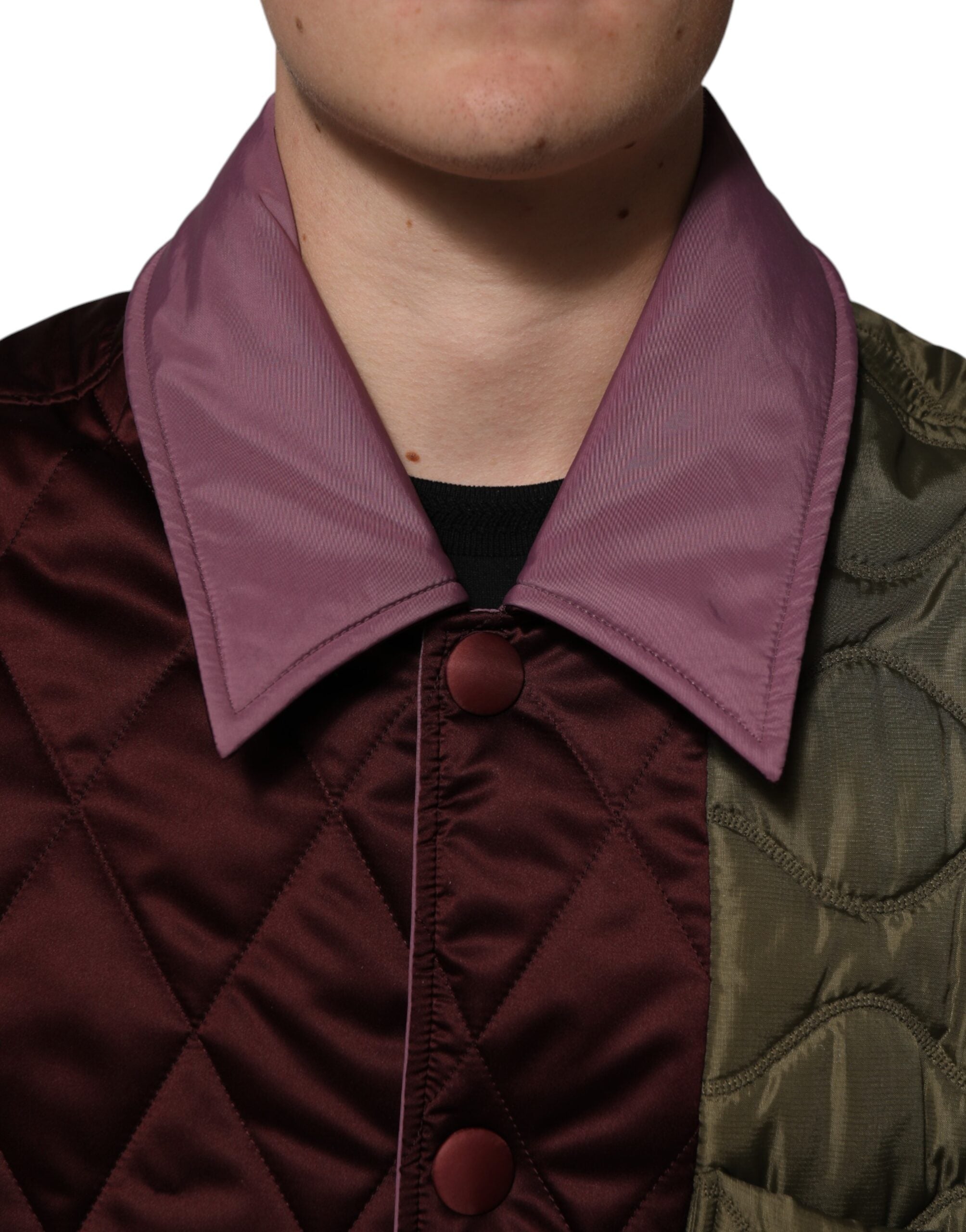 Dolce & Gabbana Multicolor Patchwork PolyesterQuilted Men's Jacket