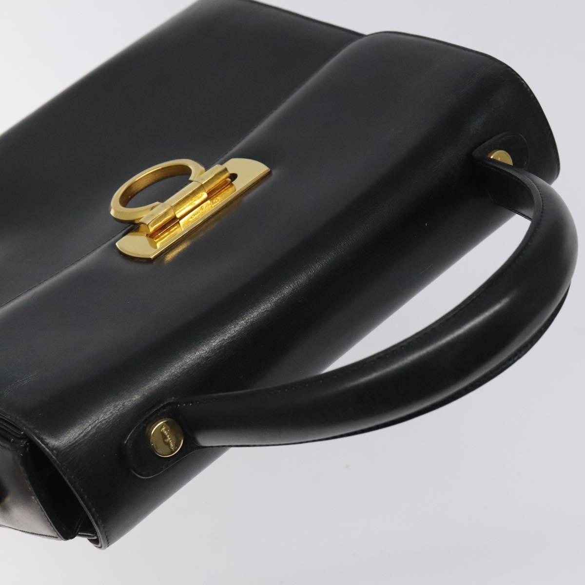 Salvatore Ferragamo Convertible Top Handle Leather Black Leather Handbag (Pre-Owned)