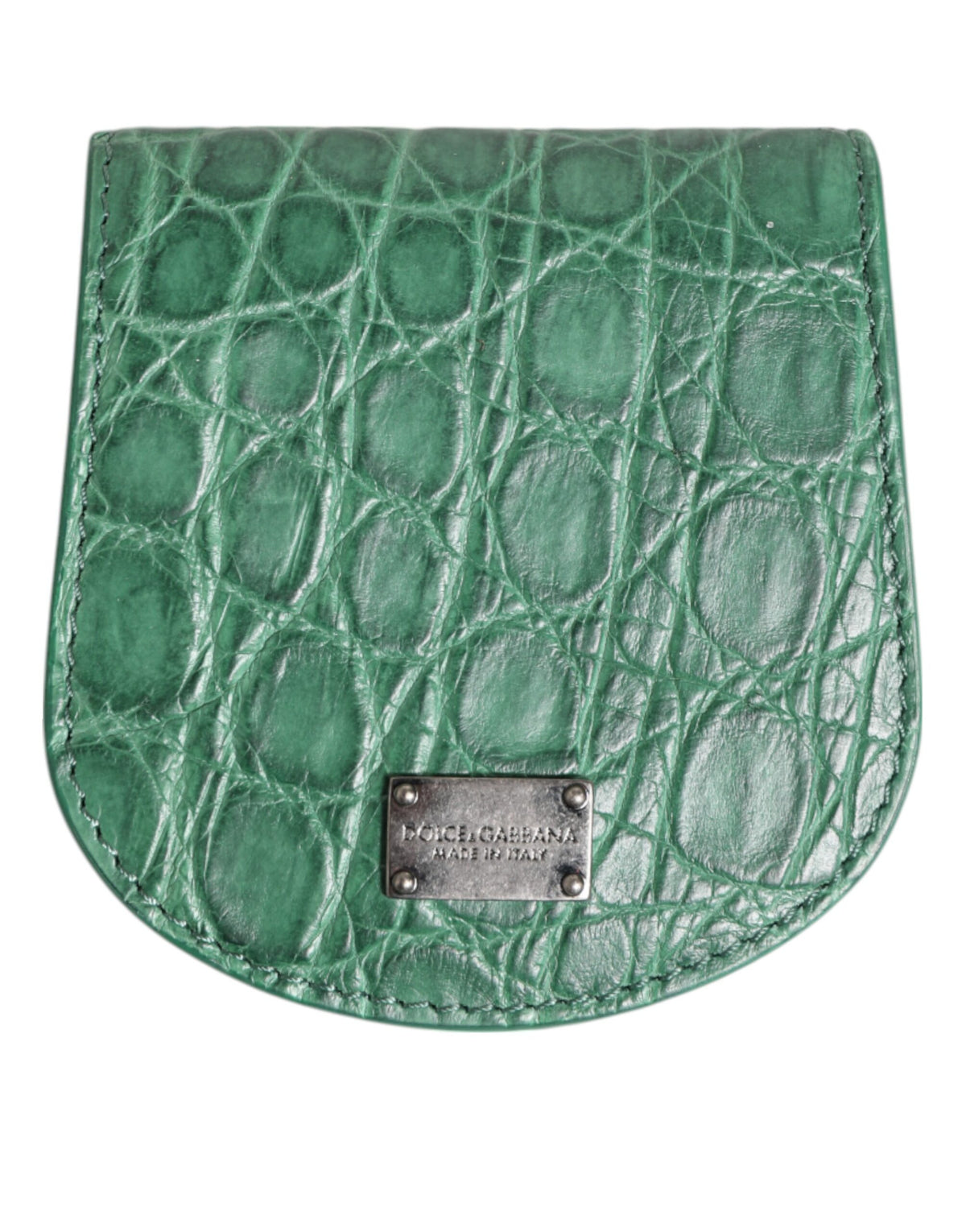 Dolce & Gabbana Green Exotic Skin Coin Condom Case Holder Pocket Men's Wallet