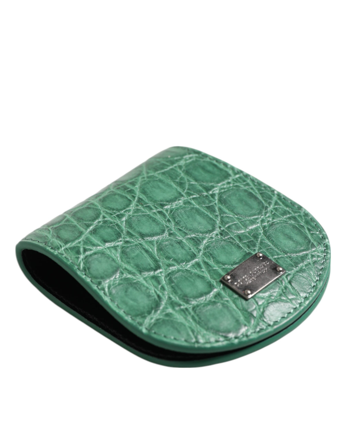 Dolce & Gabbana Green Exotic Skin Coin Condom Case Holder Pocket Men's Wallet