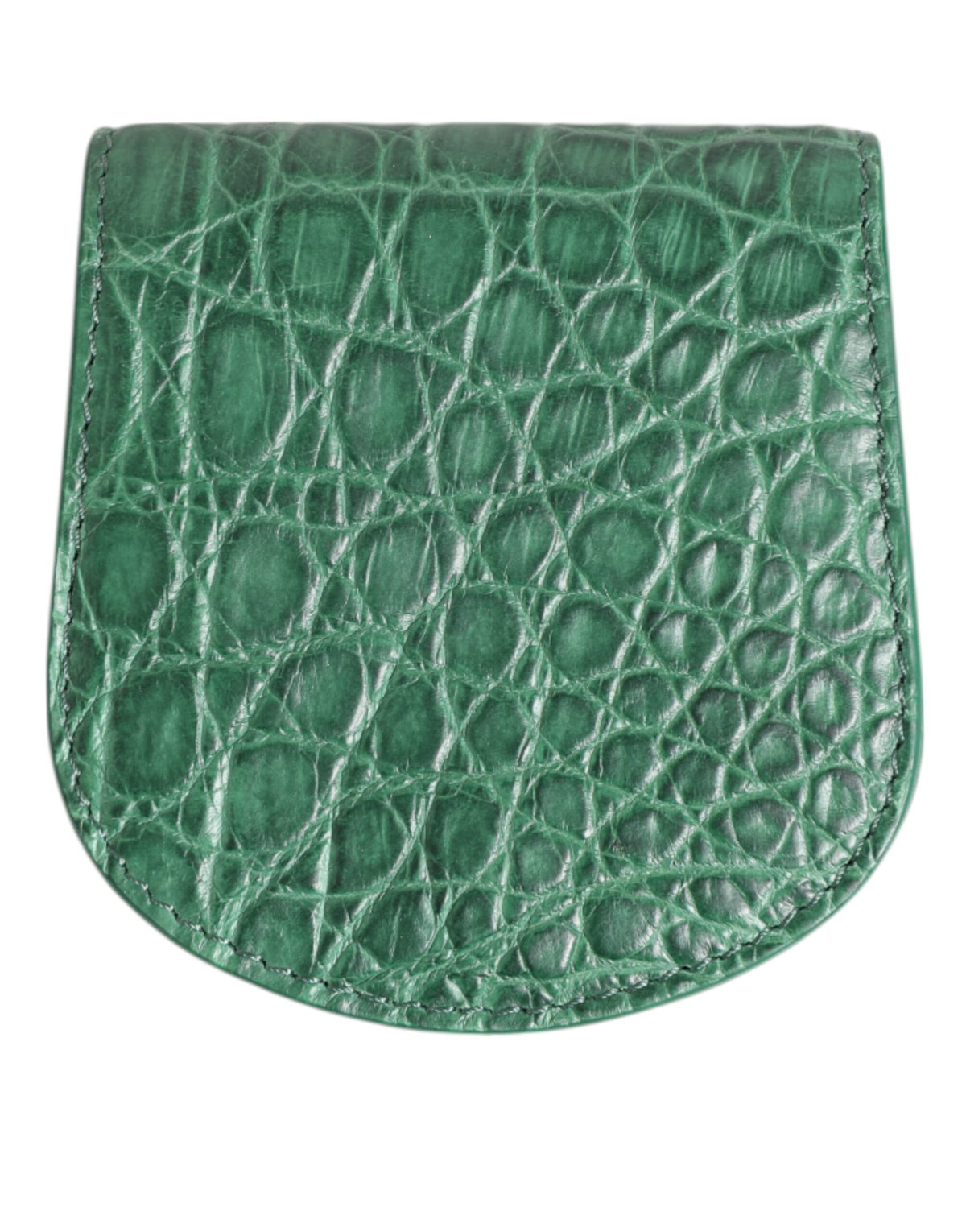 Dolce & Gabbana Green Exotic Skin Coin Condom Case Holder Pocket Men's Wallet