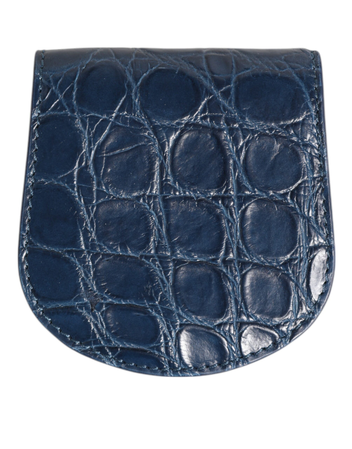Dolce & Gabbana Blue Exotic Skin Coin Condom Case Holder Pocket Men's Wallet