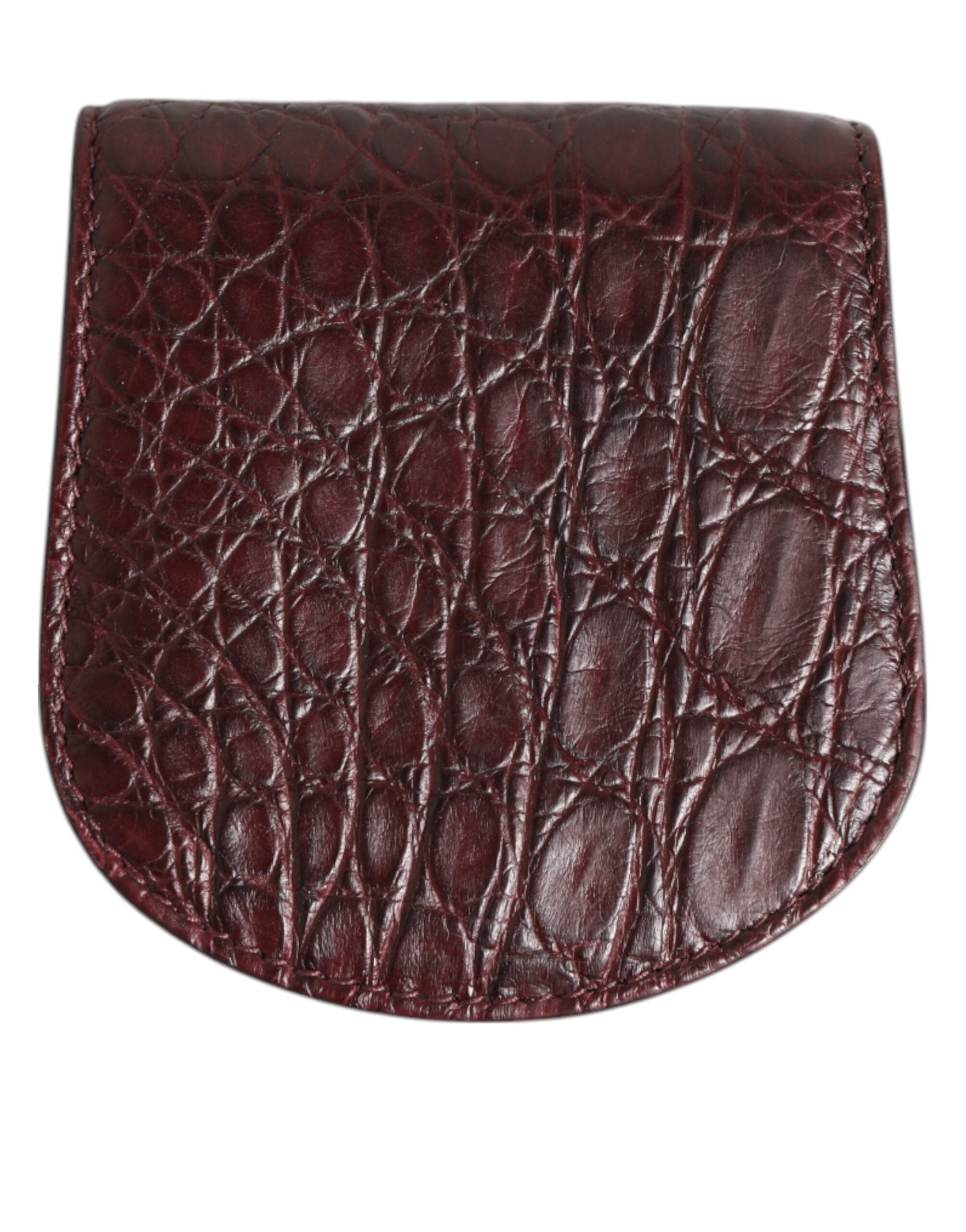 Dolce & Gabbana Burgundy Exotic Skin Coin Condom Case Holder Pocket Men's Wallet