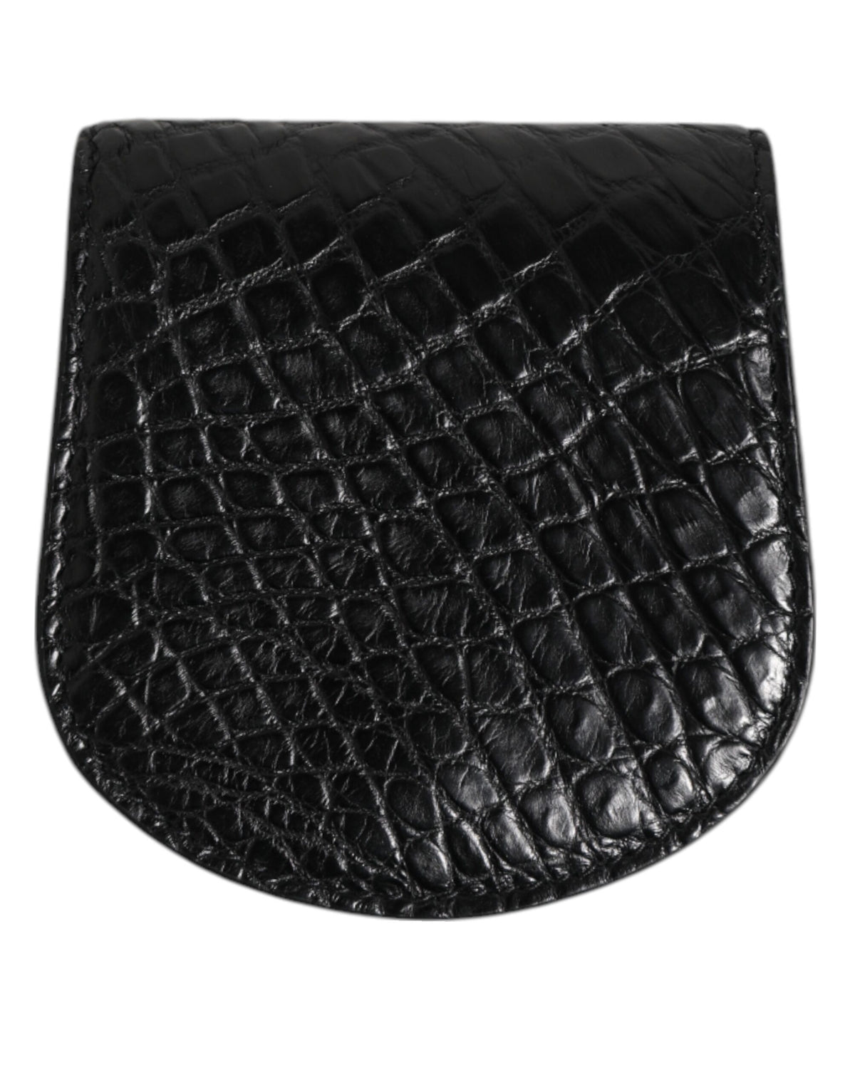 Dolce & Gabbana Black Exotic Skin Coin Condom Case Holder Pocket Men's Wallet