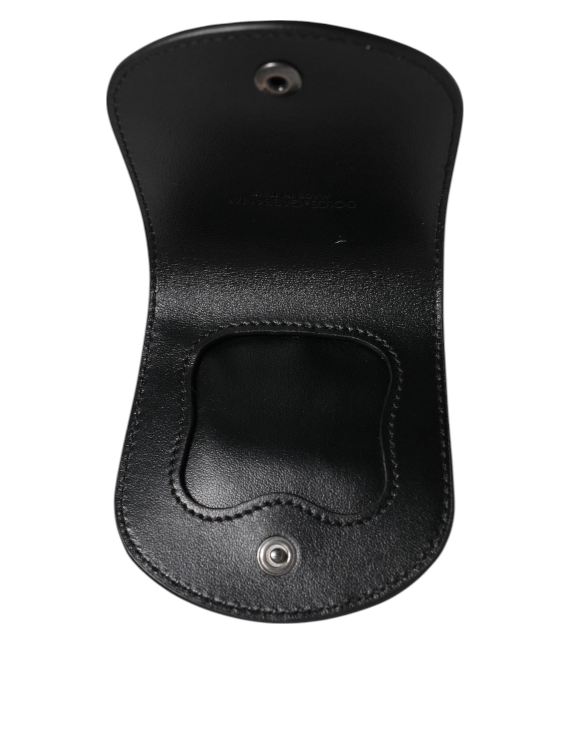 Dolce & Gabbana Black Exotic Skin Coin Condom Case Holder Pocket Men's Wallet