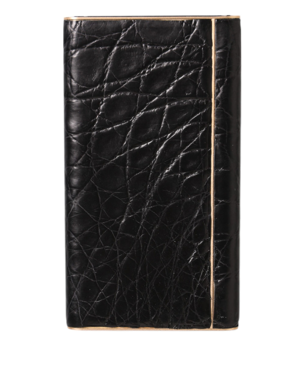 Dolce & Gabbana Black Leather Exotic Skin 3000mAh Power Bank Charger Men's USB
