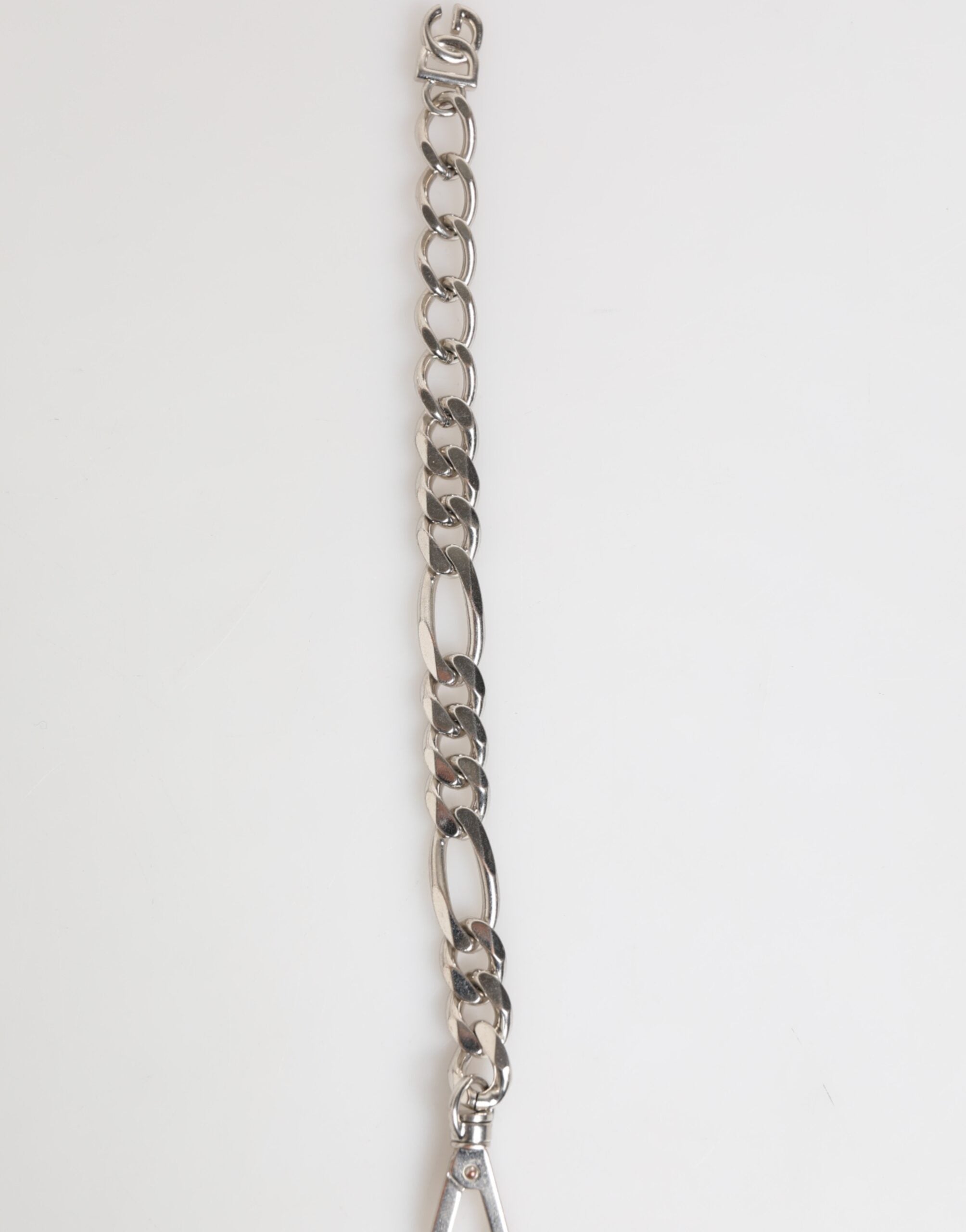 Dolce & Gabbana Silver Tone Brass Chain Lobster Clasp DG Logo Men's Bracelet (Pre-Owned)