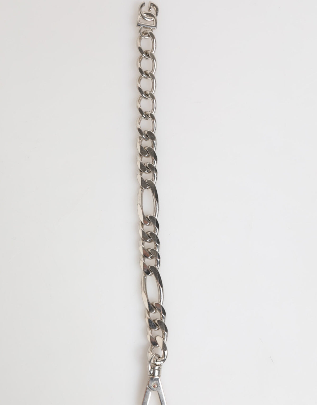 Dolce & Gabbana Silver Tone Brass Chain Lobster Clasp DG Logo Men's Bracelet (Pre-Owned)