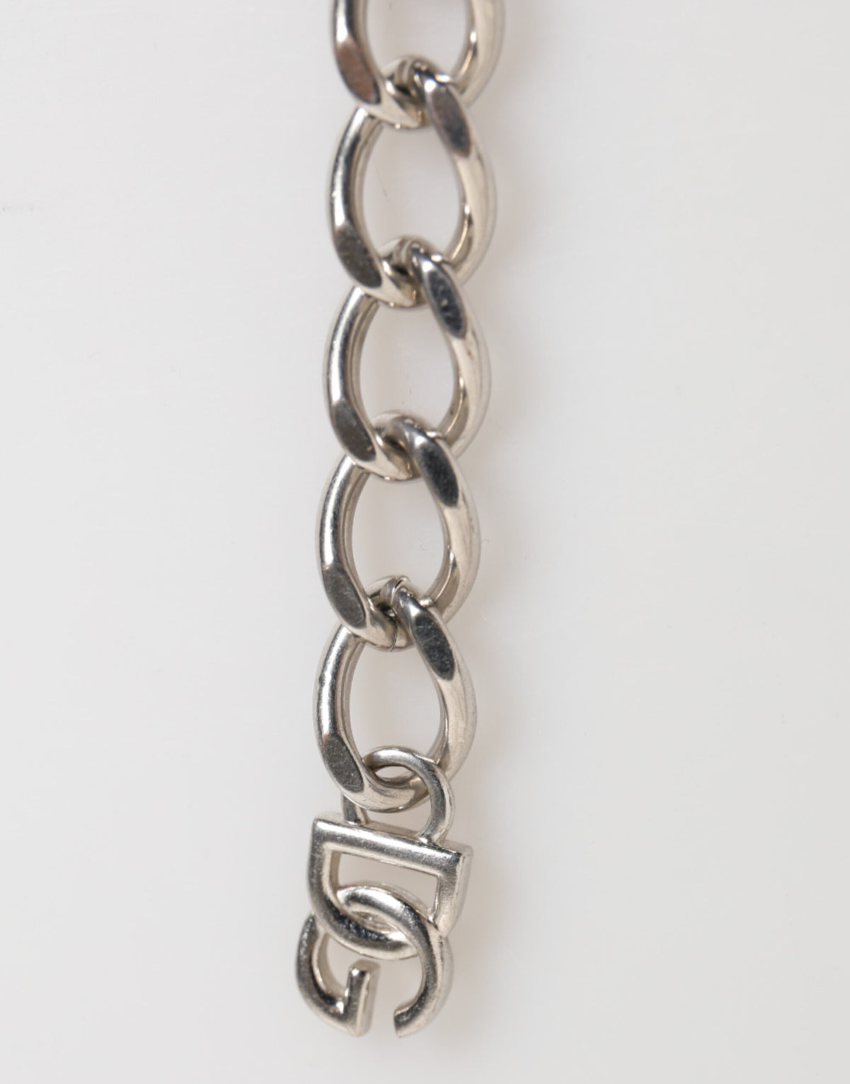 Dolce & Gabbana Silver Tone Brass Chain Lobster Clasp DG Logo Men's Bracelet (Pre-Owned)