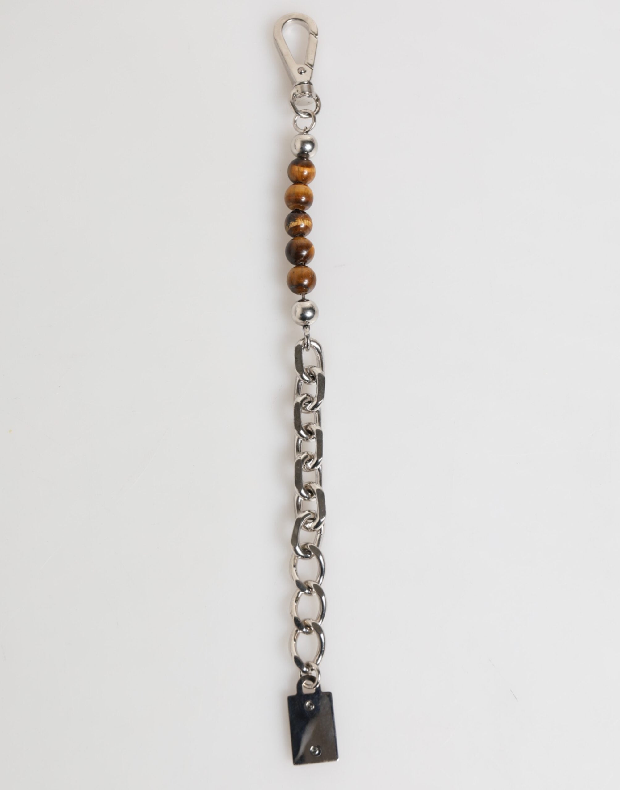 Dolce & Gabbana Silver Chain Brass Beaded Lobster Clasp Logo Men Men's Bracelet