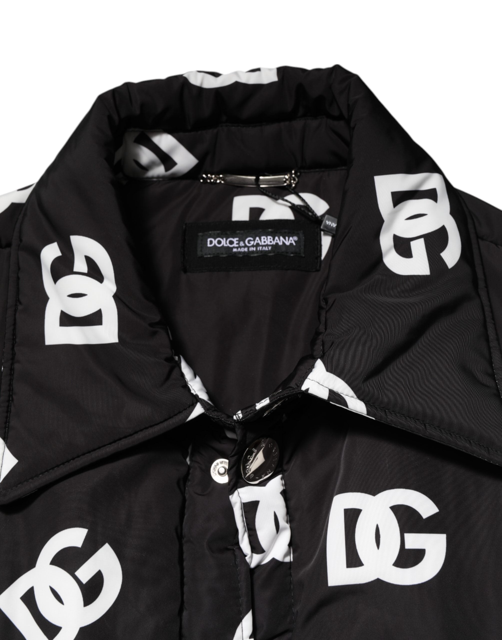 Dolce & Gabbana Black DG Monogram Nylon Windbreaker Men's Jacket