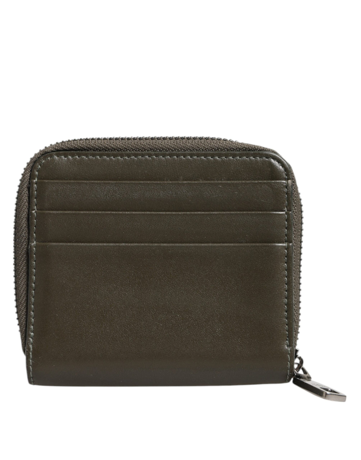 Dolce & Gabbana Brown Leather Logo Plaque Card Holder Coin Purse Men's Wallet (Pre-Owned)