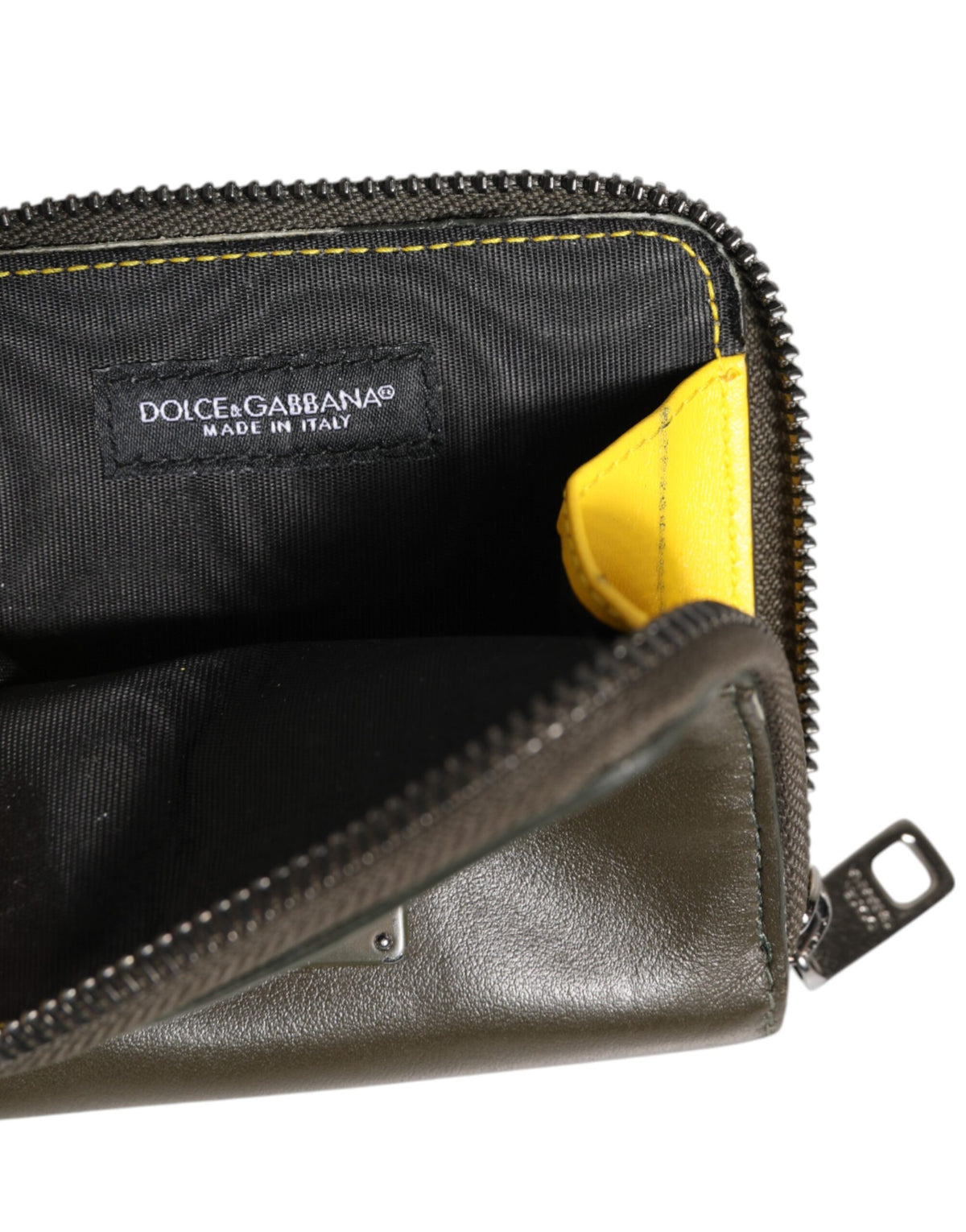 Dolce & Gabbana Brown Leather Logo Plaque Card Holder Coin Purse Men's Wallet (Pre-Owned)