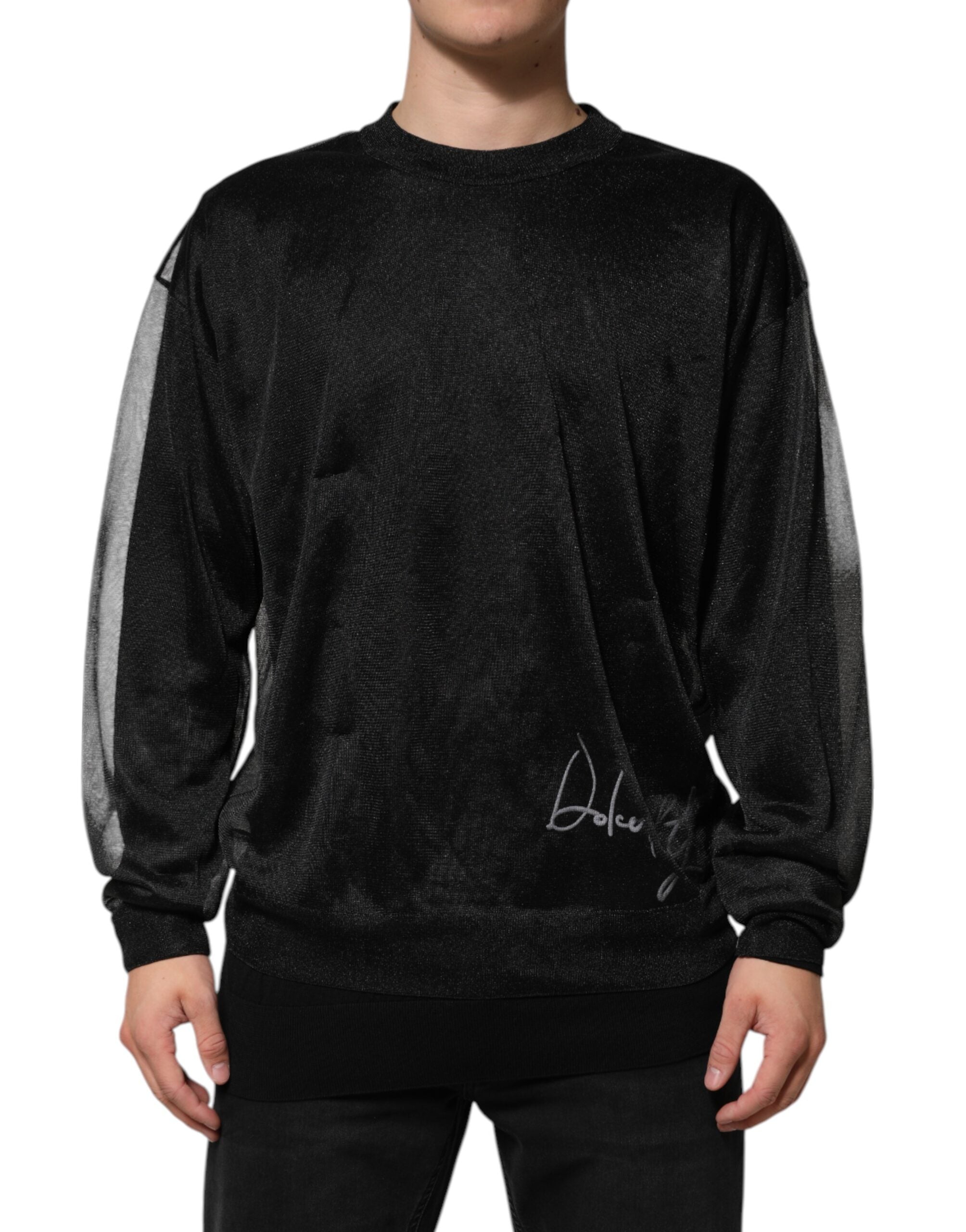 Dolce & Gabbana Black Polyester Pullover Sweatshirt Men's Sweater (Pre-Owned)