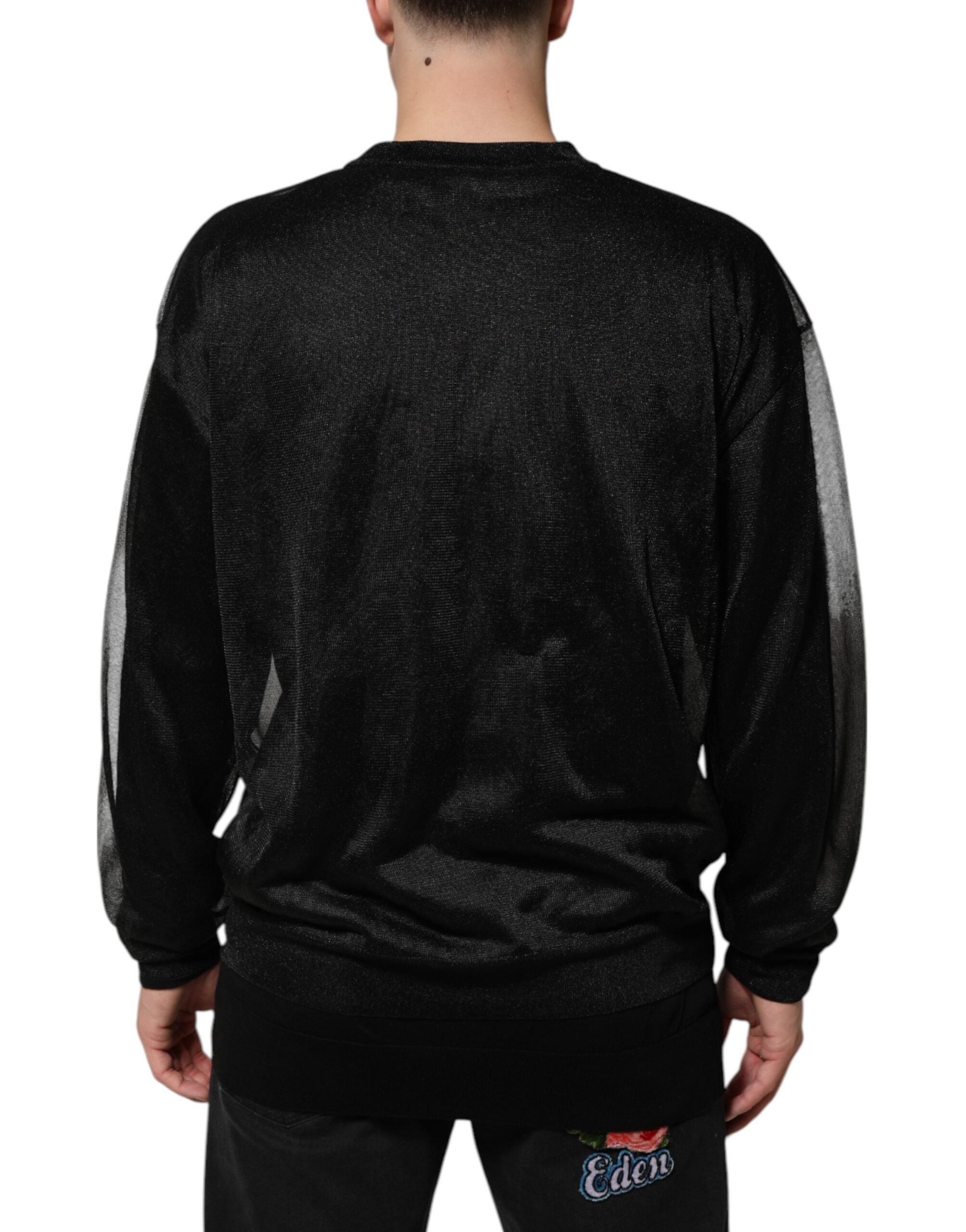 Dolce & Gabbana Black Polyester Pullover Sweatshirt Men's Sweater (Pre-Owned)