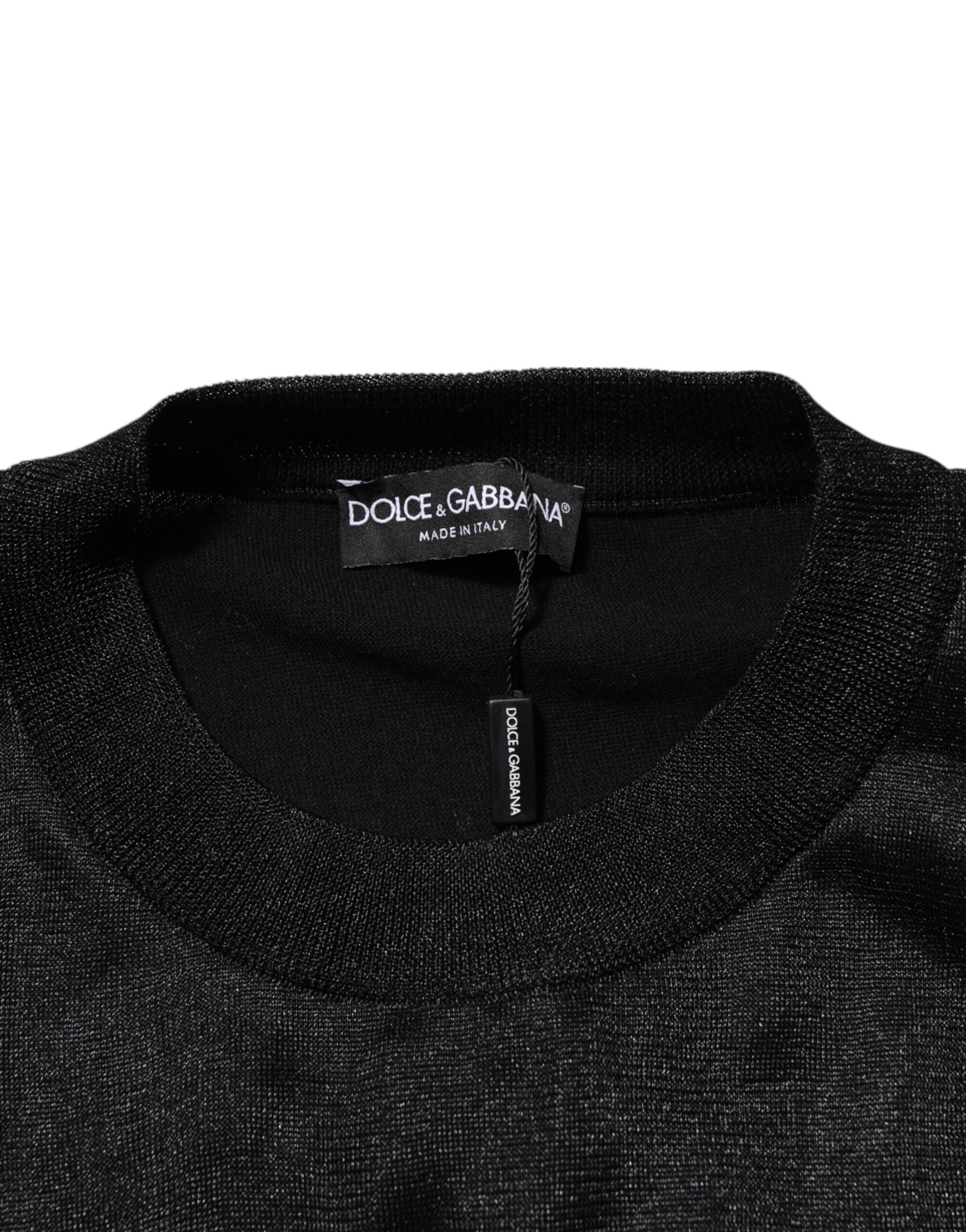 Dolce & Gabbana Black Polyester Pullover Sweatshirt Men's Sweater (Pre-Owned)