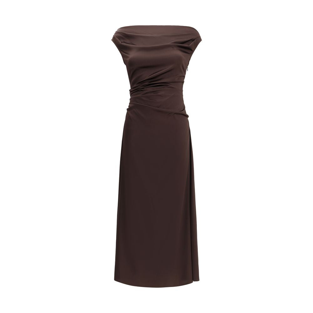 Staud Brown Silk Cocktail Women's Dress
