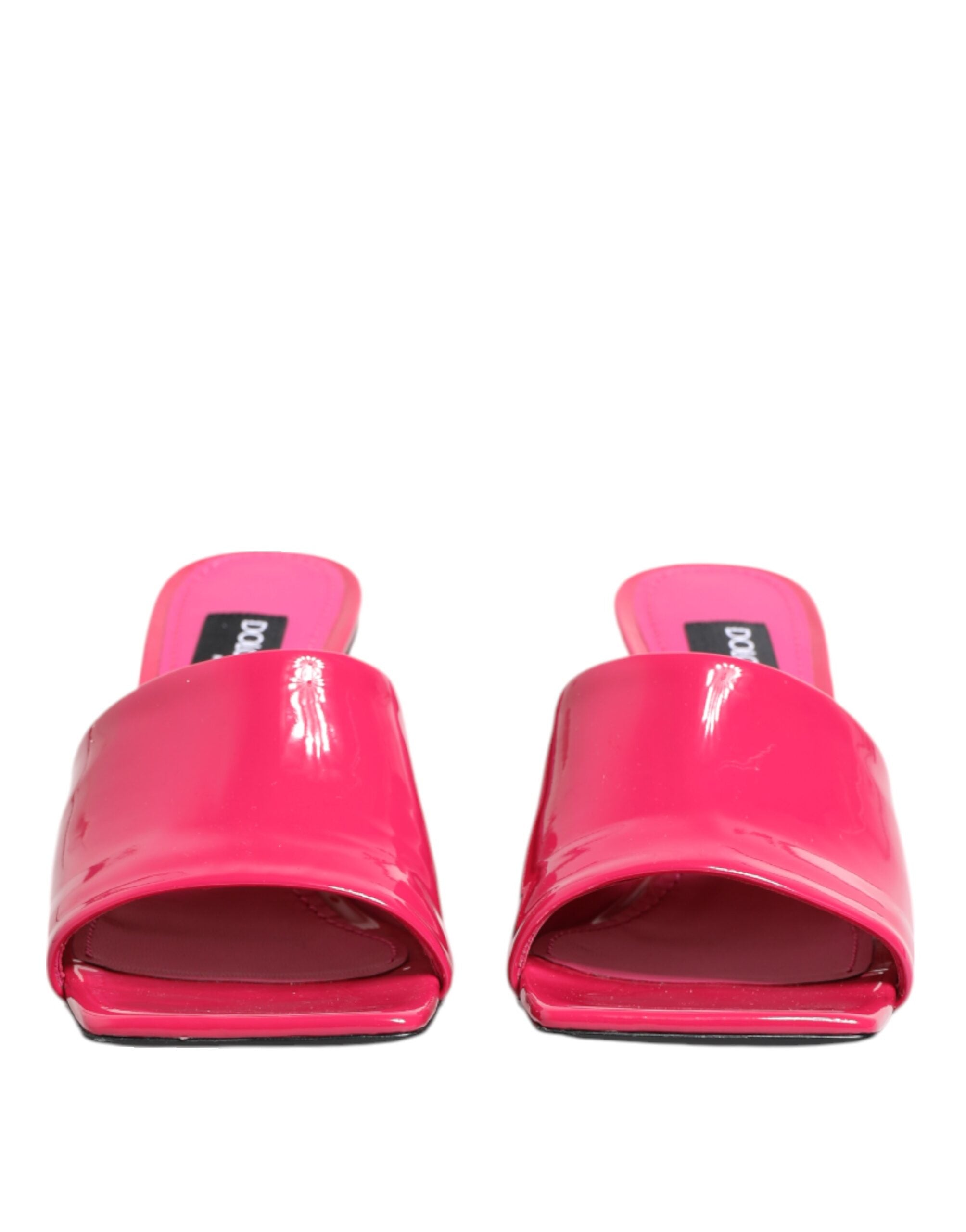 Dolce & Gabbana Pink Open Toe Block Heel Mules Sandals Women's Shoes