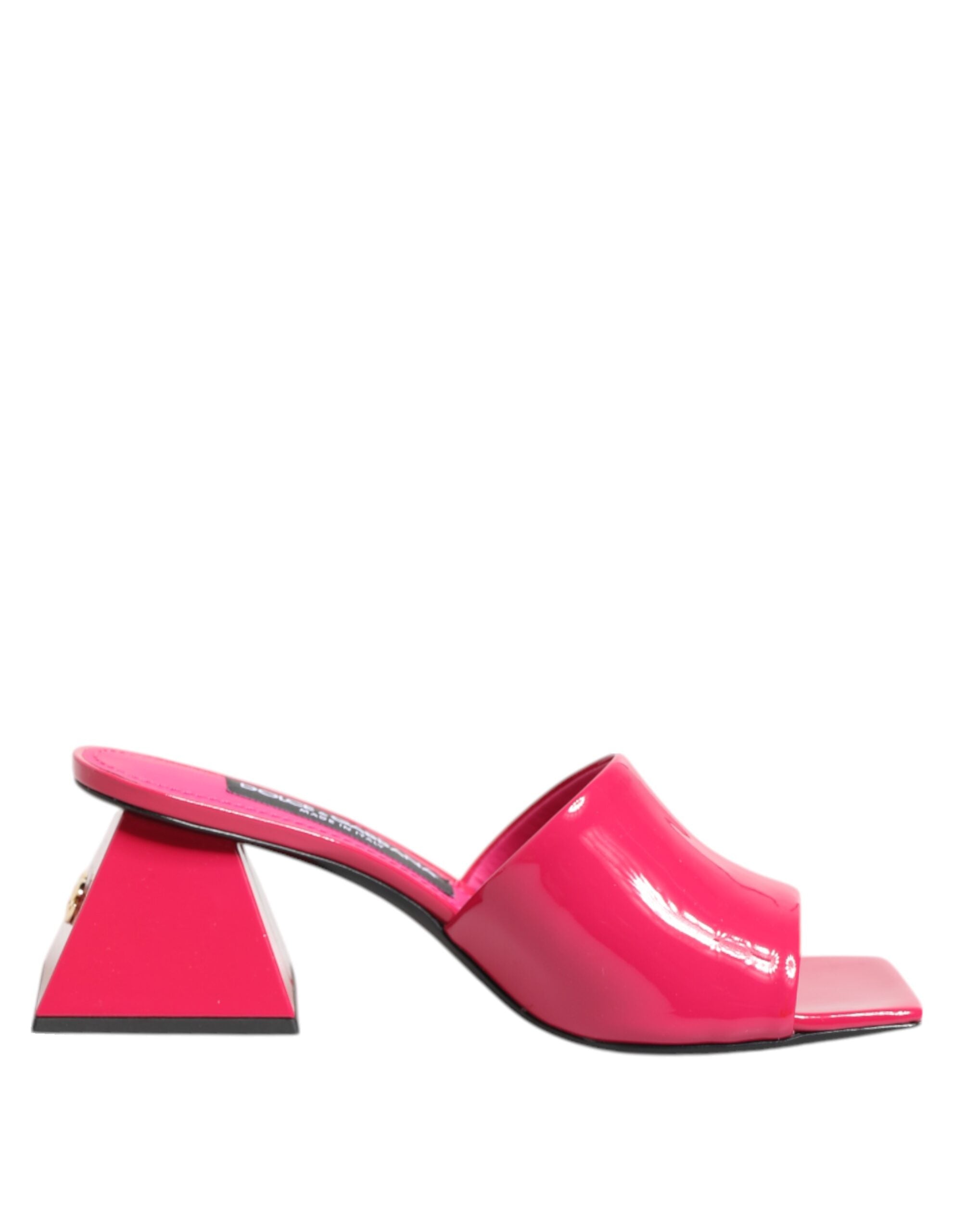 Dolce & Gabbana Pink Open Toe Block Heel Mules Sandals Women's Shoes