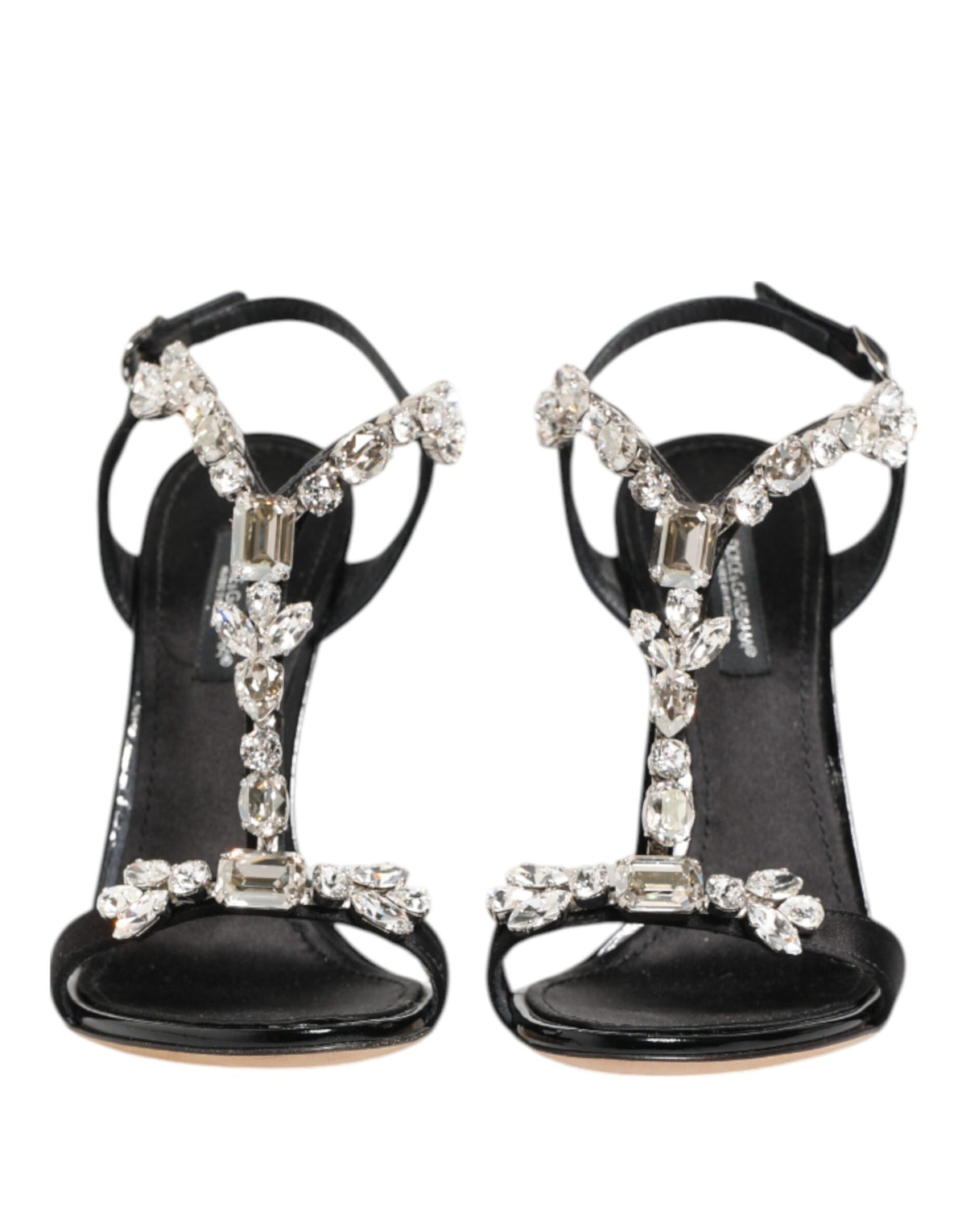 Dolce & Gabbana Black Keira Crystals Heels Sandals Women's Shoes