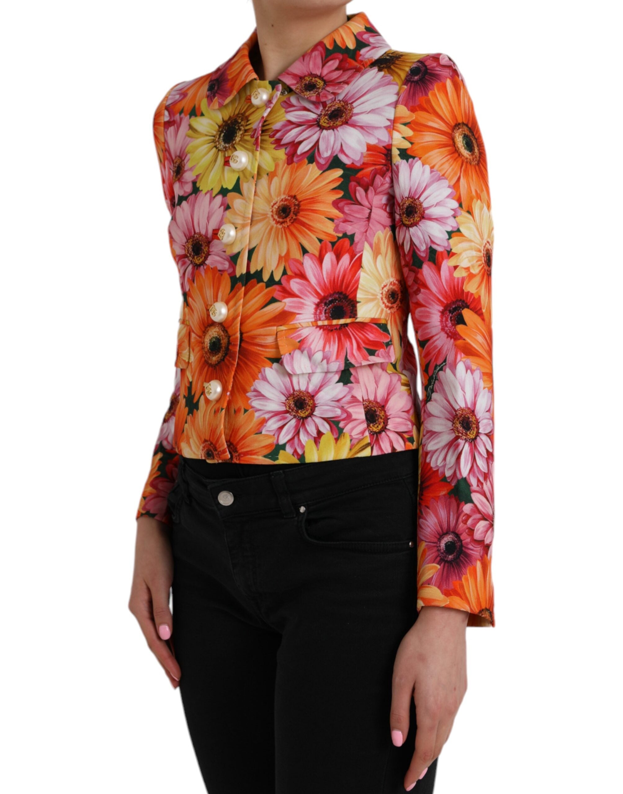 Dolce & Gabbana Multicolor Daisy Print Floral Fantasy Women's Jacket