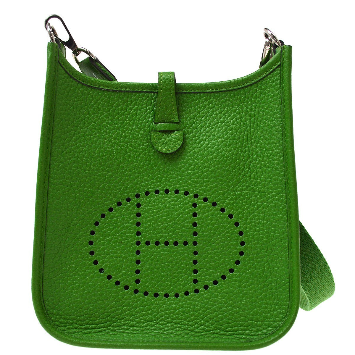Hermes Evelyne Clémence Green Leather Handbag (Pre-Owned)