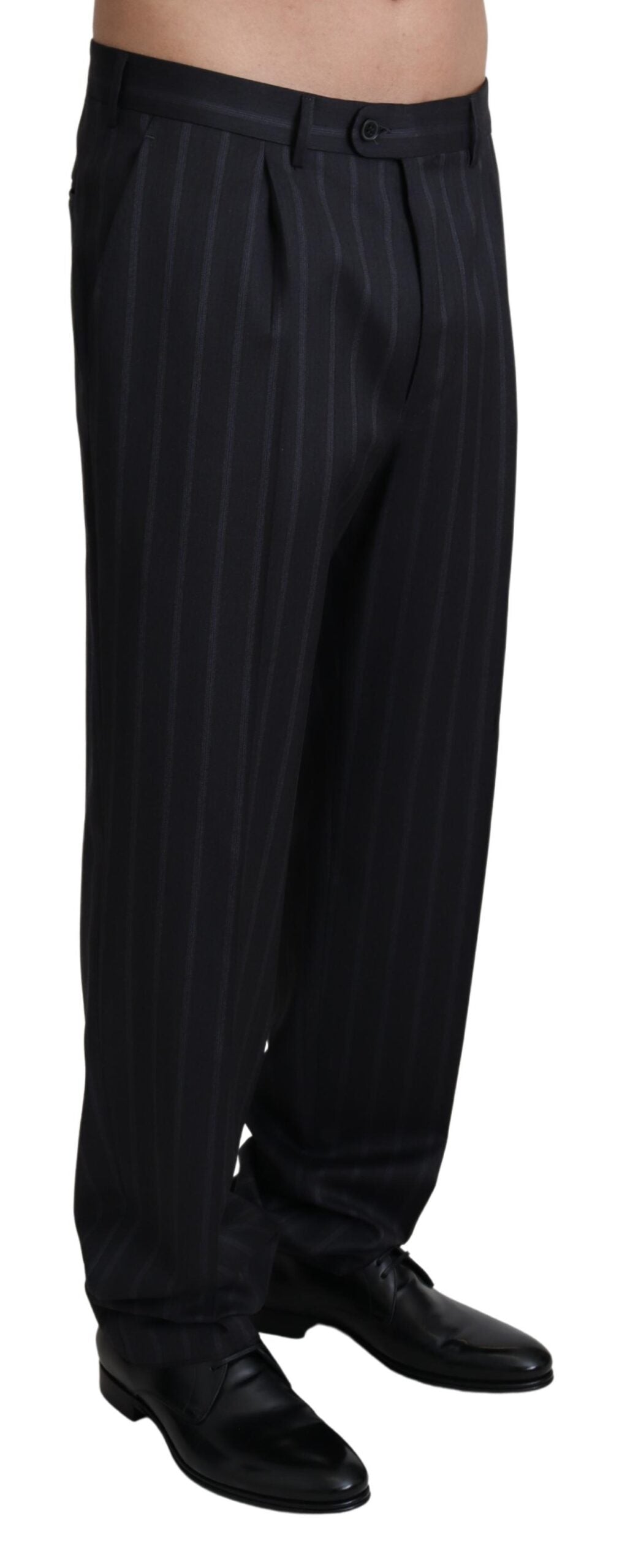 Dolce & Gabbana Gray Wool Blend Formal Trousers Men's Pants